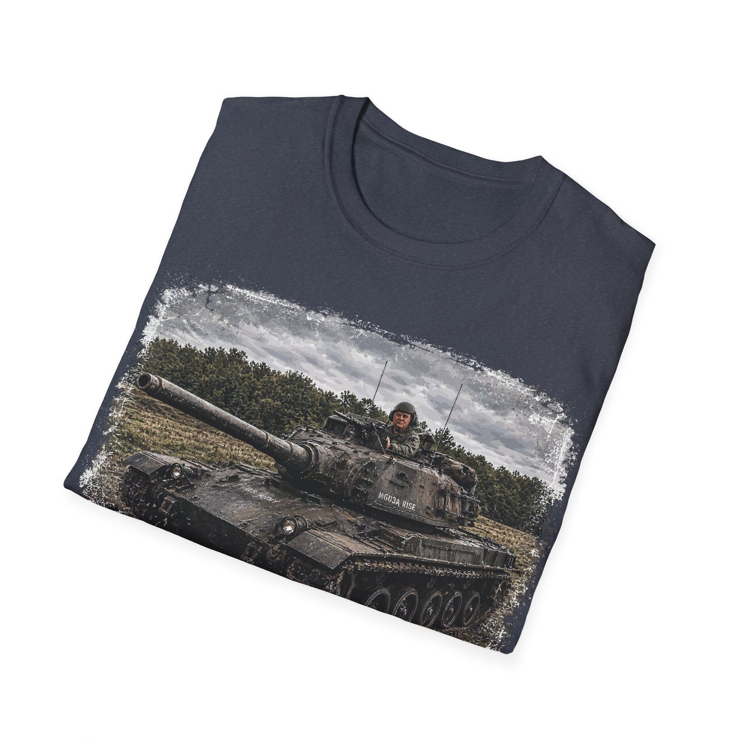 Tank Illustration T-Shirt — Vintage Battle Tank Graphic Tee for Military Enthusiasts