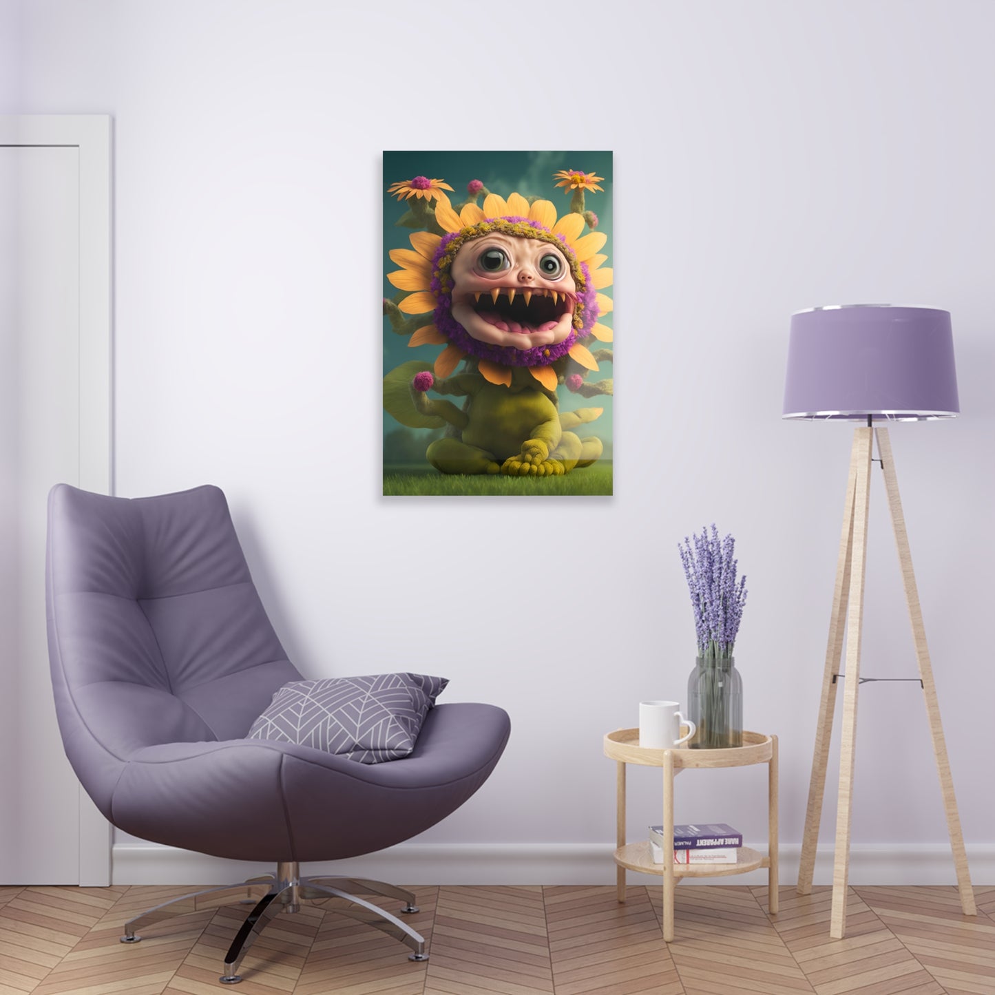 Monster Flower Art Panels for the kids room acrylic wall Art for the playroom or collectable monsters art 6/10