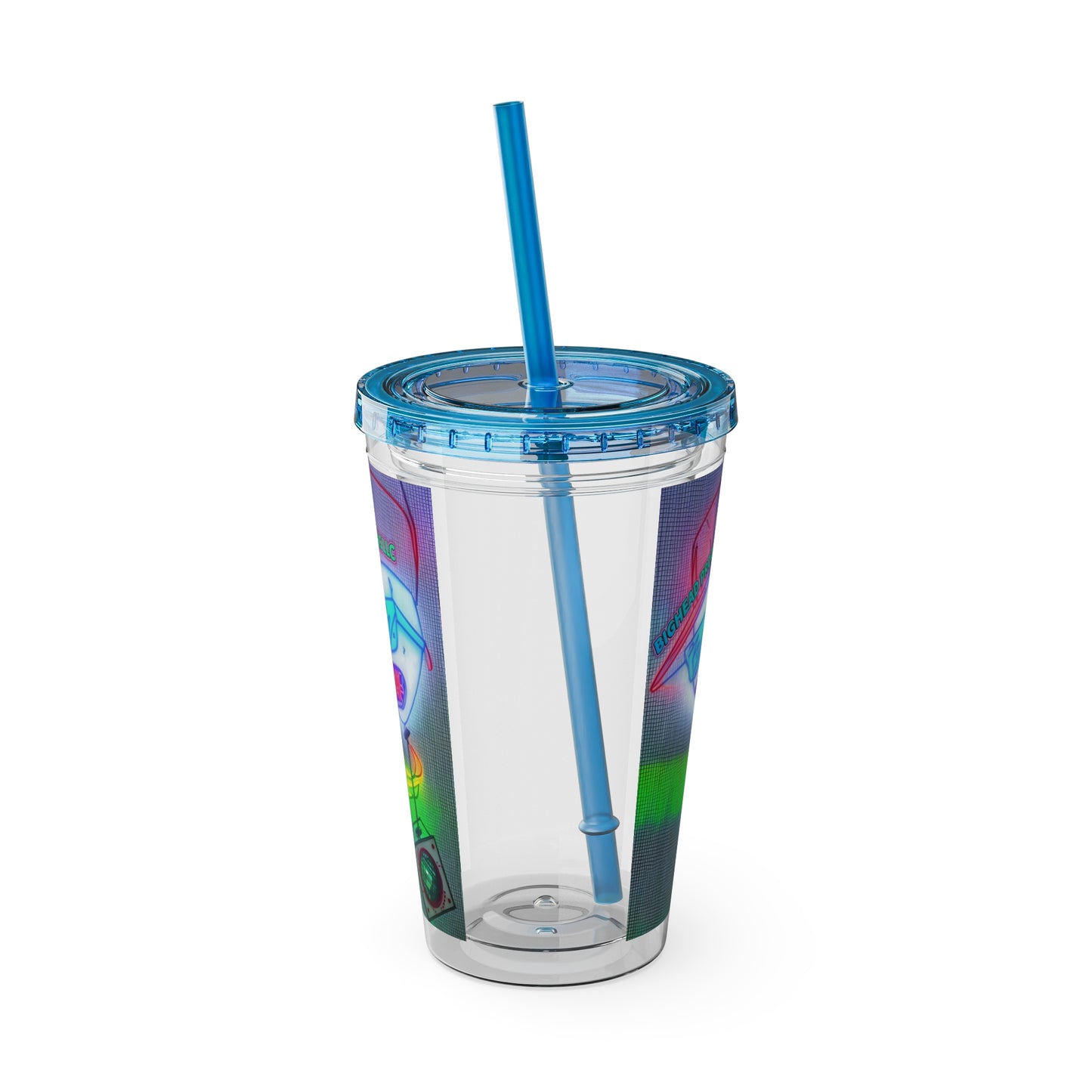 Big Head Sunsplash Tumbler with Straw, 16oz