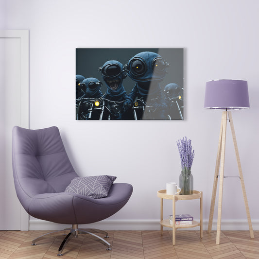 Alien Bikers Acrylic Wall Art Panels for Out of This World Decor for the gameoom bar garage or a gift v6 The The Alien Hogs