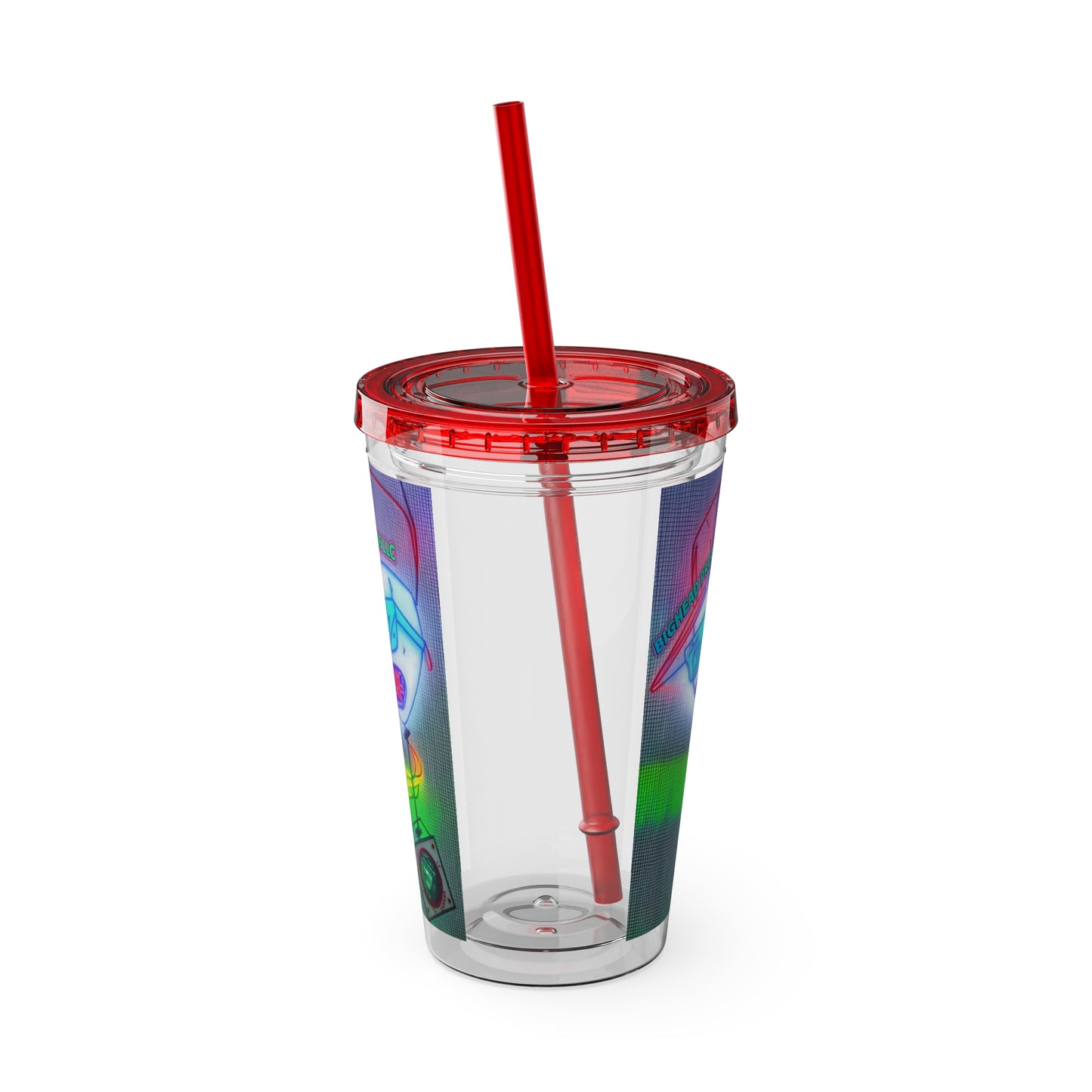 Big Head Sunsplash Tumbler with Straw, 16oz