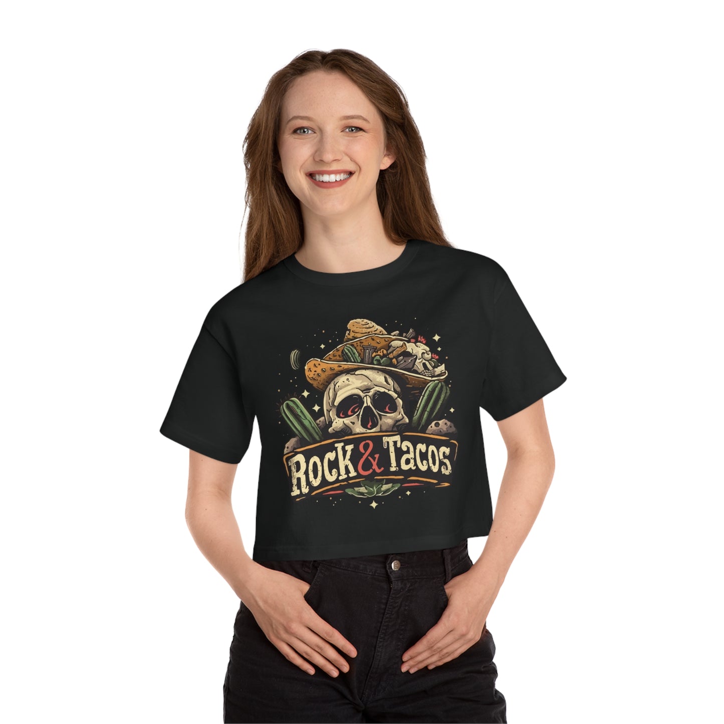 Rock & Taco's by Duane Tyree's Champion Women's Heritage Cropped T-Shirt