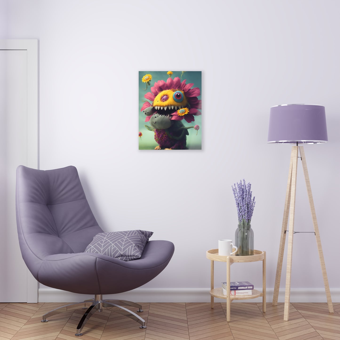 Monster Flower Art Panels for the kids room acrylic wall Art for the playroom or collectable monsters art 3/10