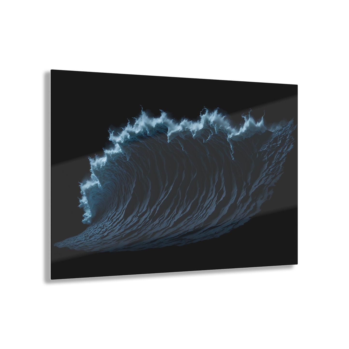 Powerful Waves Acrylic Art Jet Black Collection Elegant wall art in the living room bedroom or dinig room office gift for water lovers v2