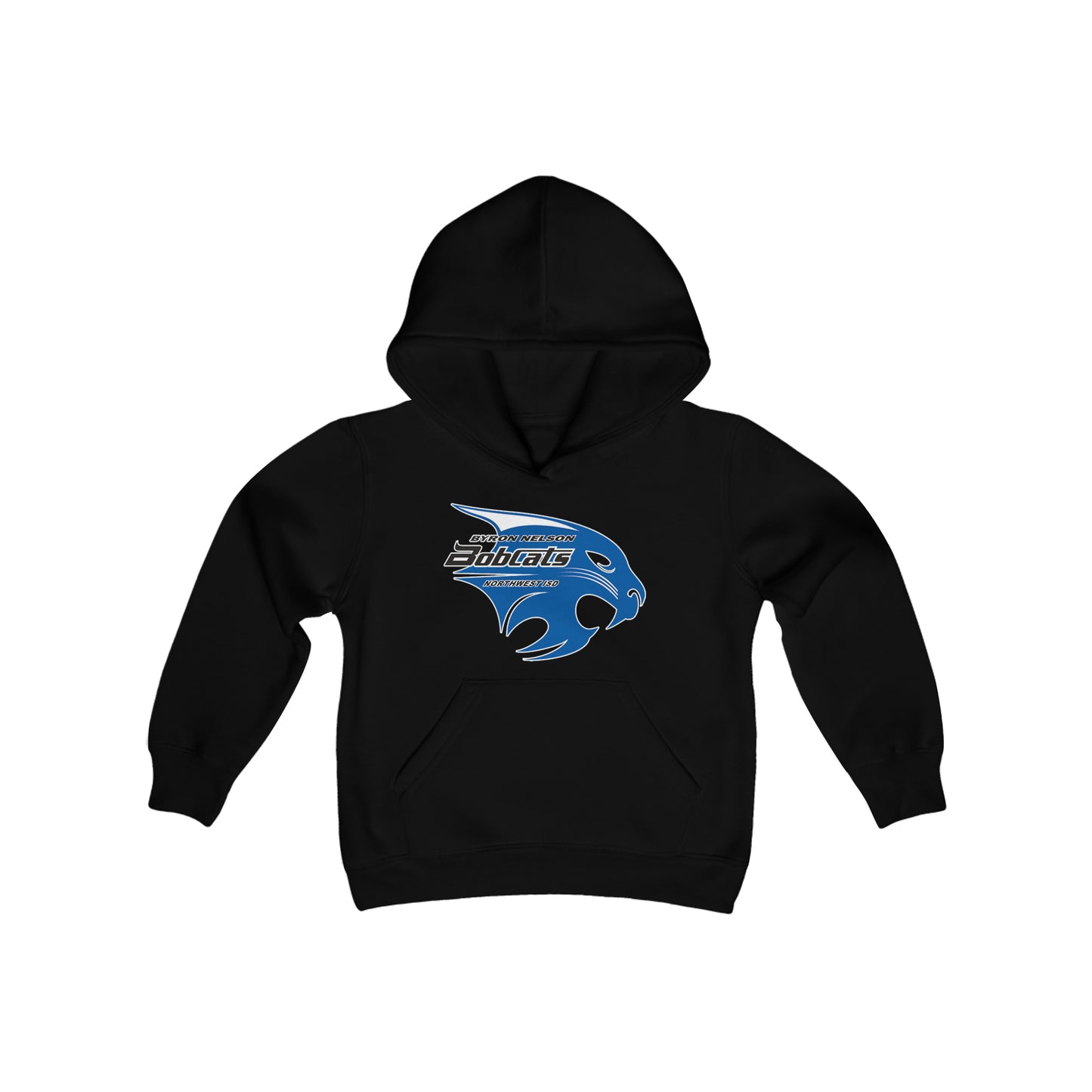 Byron Nelson Bobcats NWISD Youth Heavy Blend Hooded Sweatshirt available in 9 colors