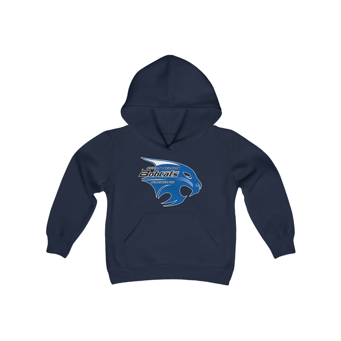 Byron Nelson Bobcats NWISD Youth Heavy Blend Hooded Sweatshirt available in 9 colors