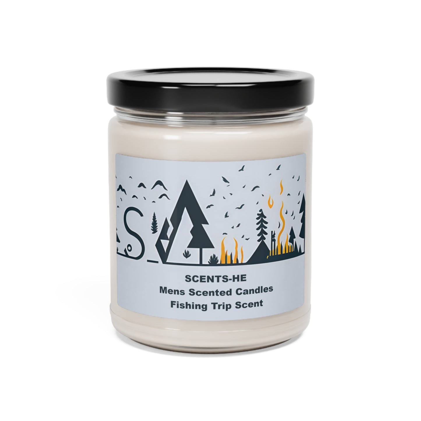 SCENTS-HE Mens Fishing Scented Candle of soy 9oz Discover the bold and humorous scents of Scents-He candles