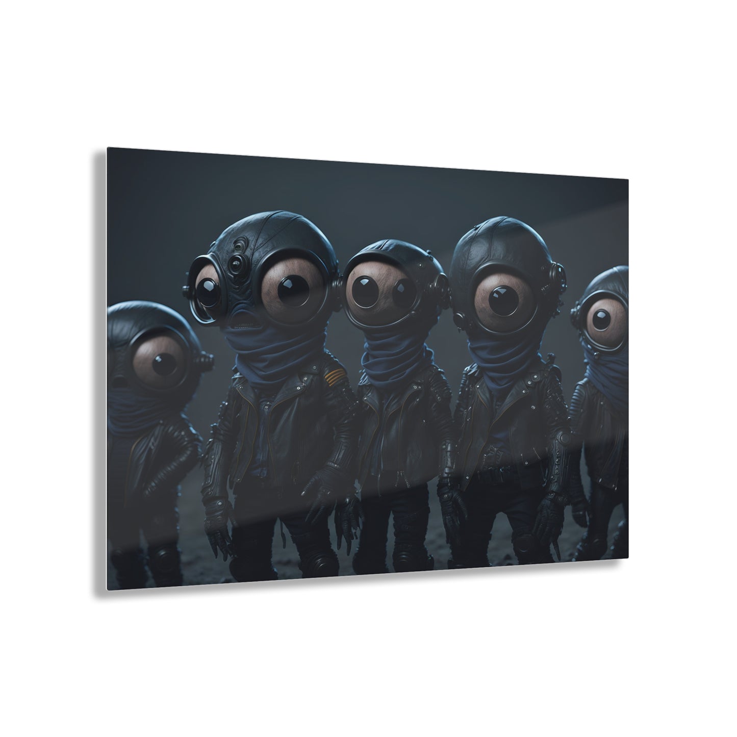 Alien Bikers Acrylic Wall Art Panels for Out of This World Decor for the gameoom bar garage or a gift v3 The Outer Space Outlaws