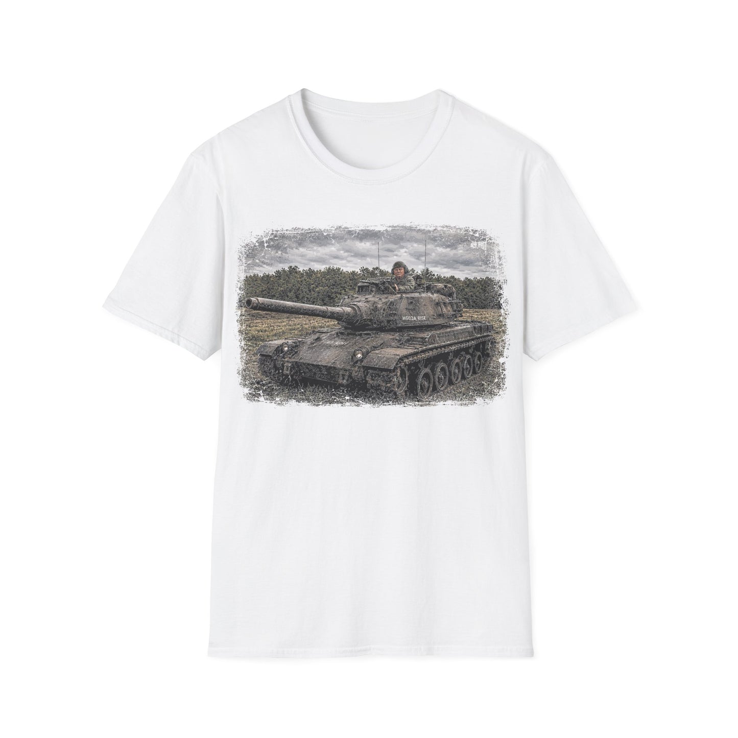 Tank Illustration T-Shirt — Vintage Battle Tank Graphic Tee for Military Enthusiasts
