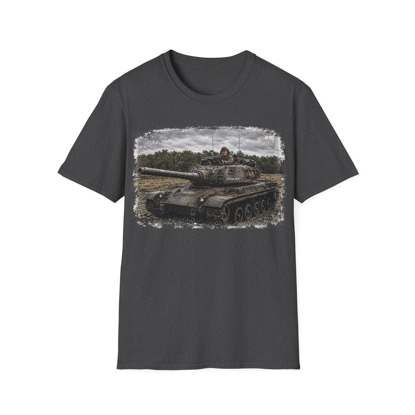 Tank Illustration T-Shirt — Vintage Battle Tank Graphic Tee for Military Enthusiasts