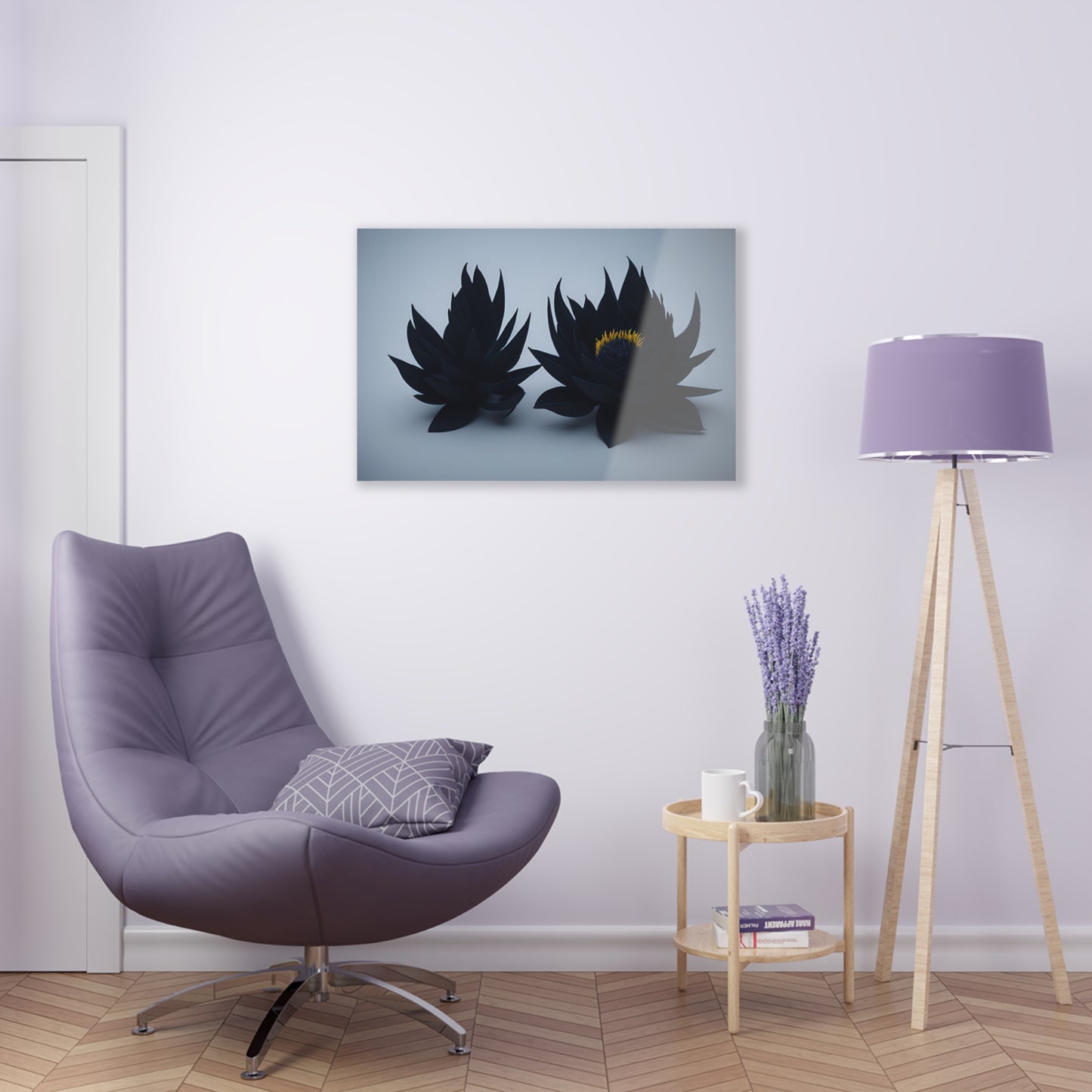 Dark Flower Acrylic Wall art Collection of Wall Art Panels portraying dark flowers with a gothic theme for those dark art lovers 5/6