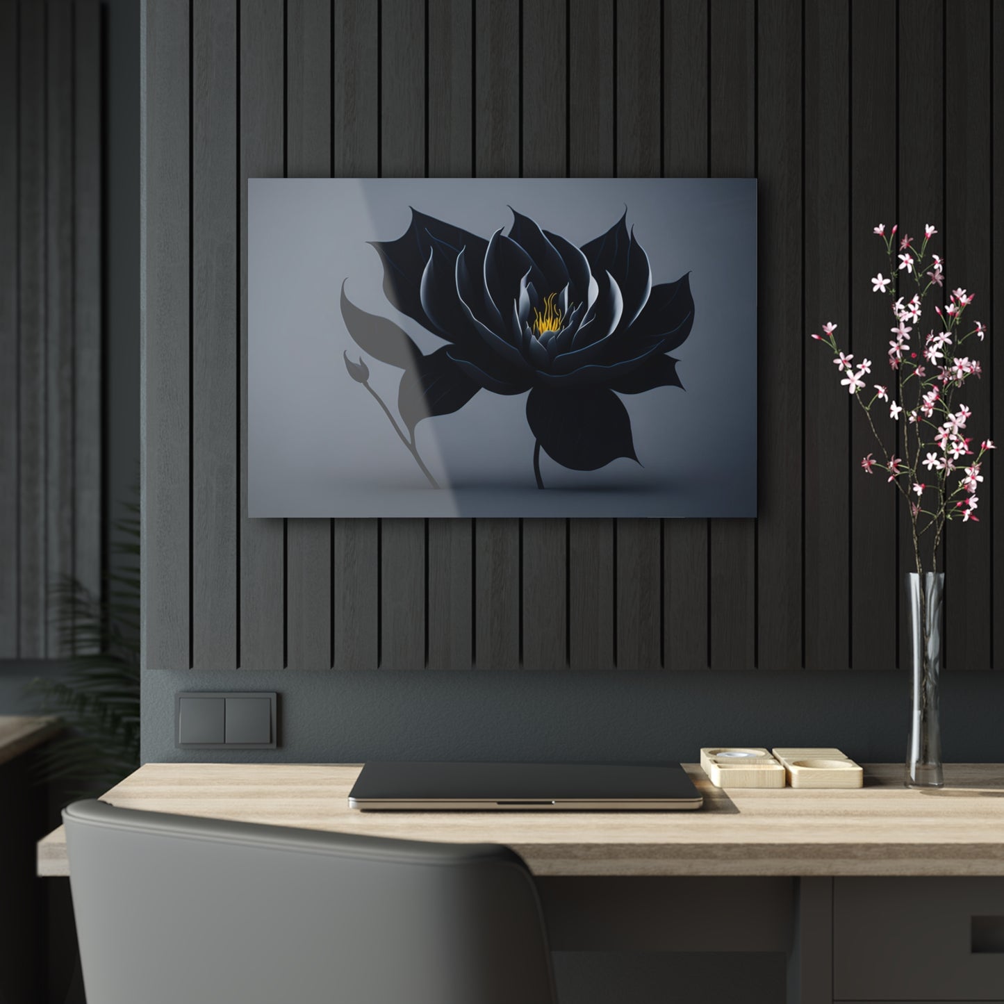 Dark Flower Acrylic Wall art Collection of Wall Art Panels portraying dark flowers with a gothic theme for those dark art lovers 4/6