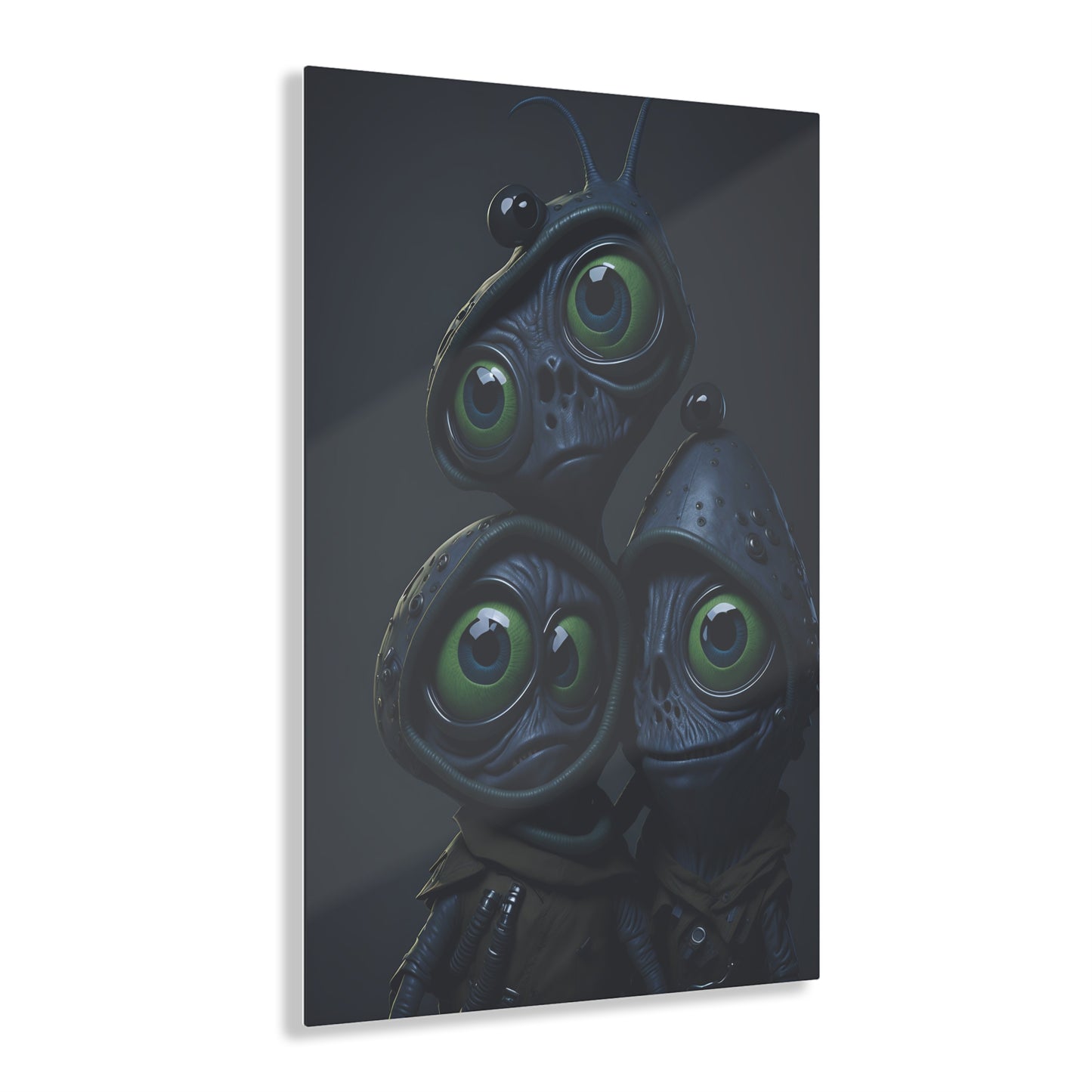 Besties in space Acrylic alien Wall Art Panels for best friends as gifts or for the kids room design v4