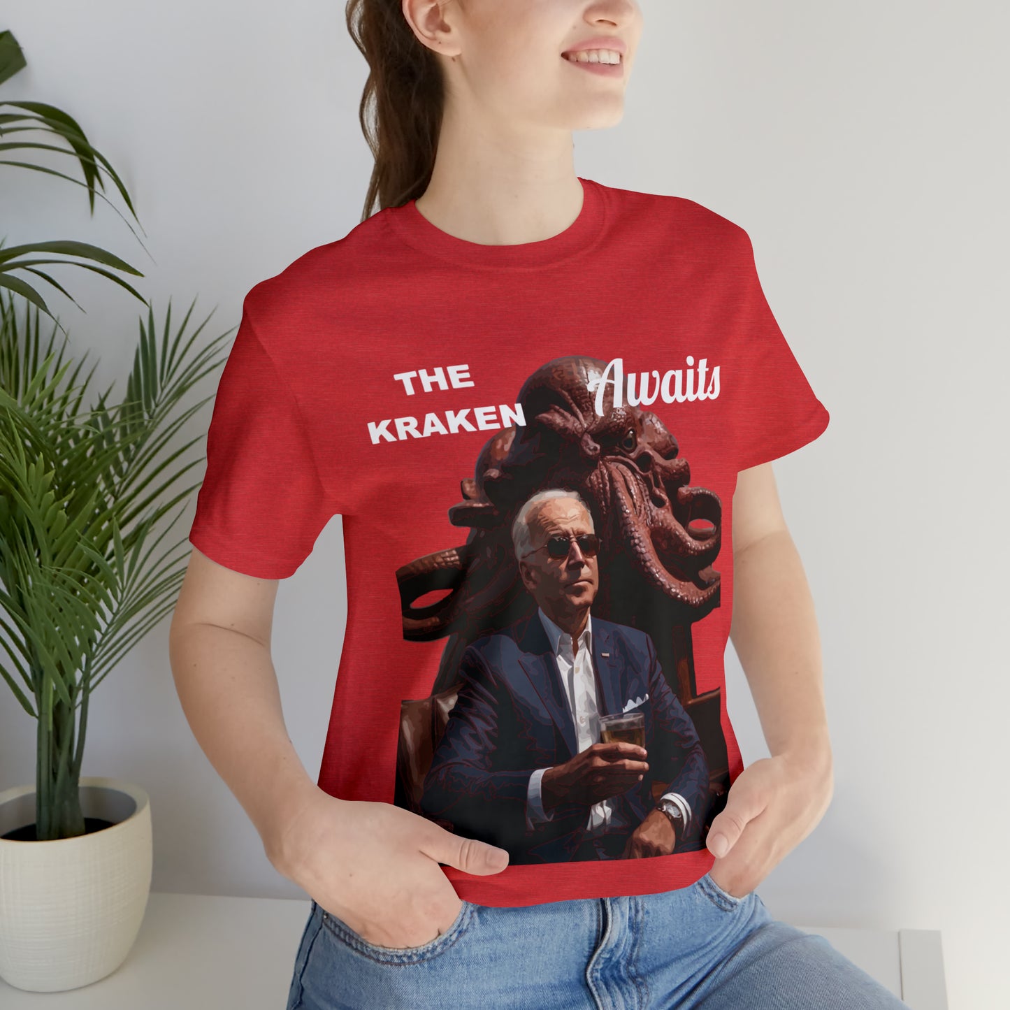 The Kraken Awaits Joe Biden tee shirt Unisex Jersey Short Sleeve Tee Powell release joe biden voter fraud trump t-shirt