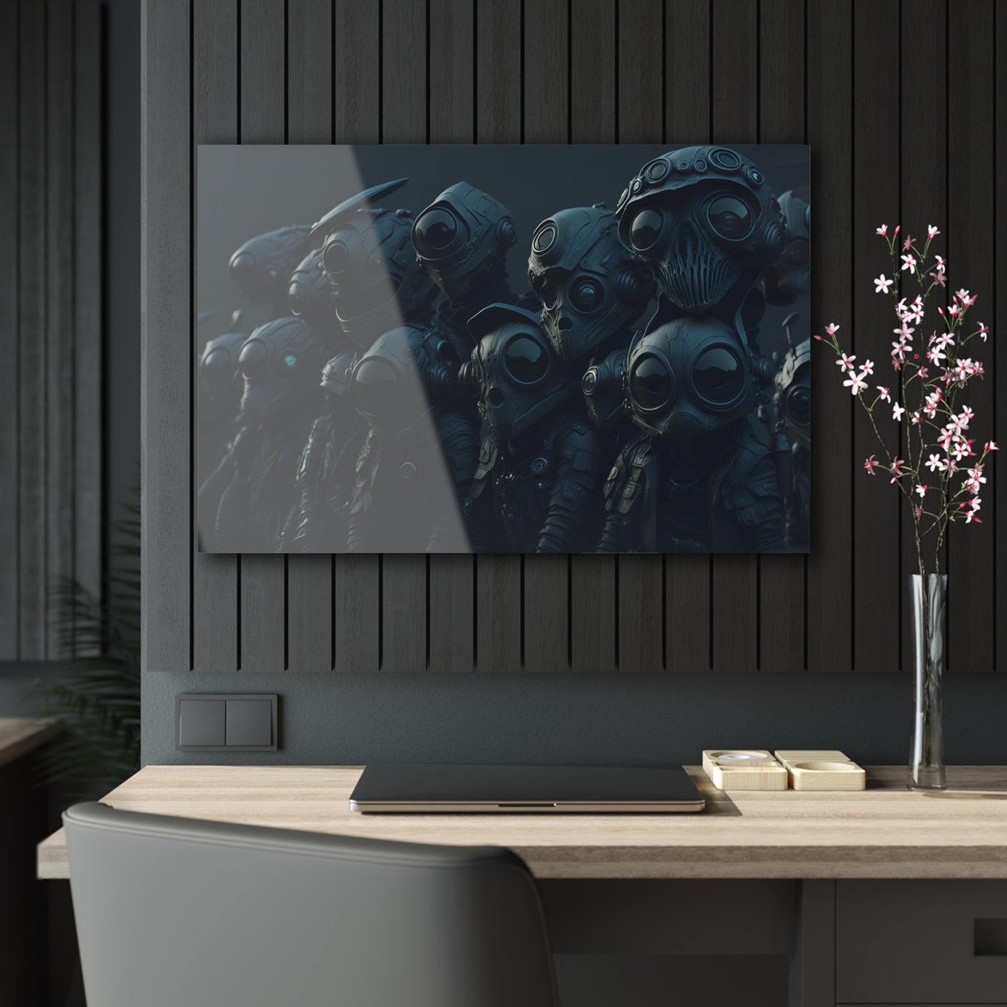 Alien Bikers Acrylic Wall Art Panels for Out of This World Decor for the gameoom bar garage or a gift v5 The Interstellar Rebels