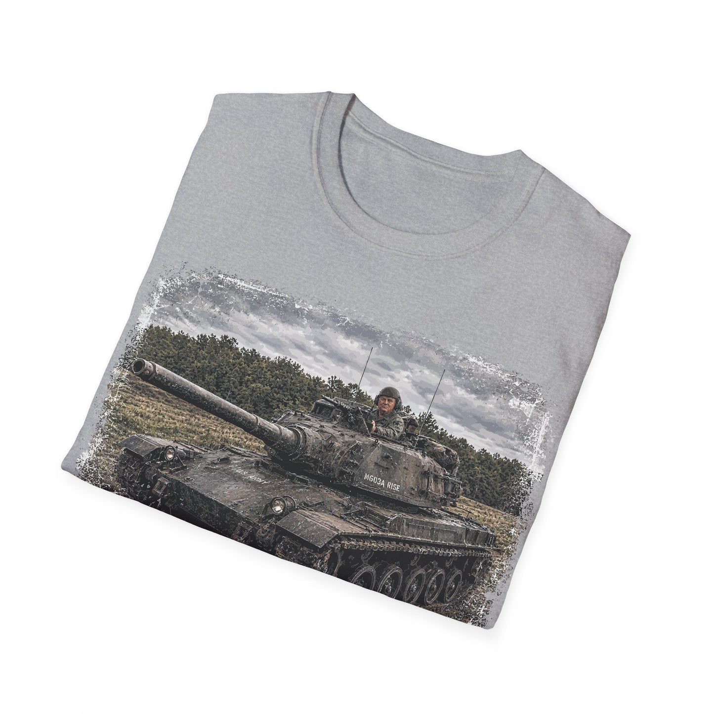 Tank Illustration T-Shirt — Vintage Battle Tank Graphic Tee for Military Enthusiasts
