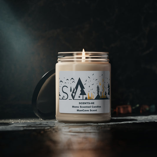 SCENTS-HE ManCave Scented Candle of soy 9oz Discover the bold and humorous scents of Scents-He candles