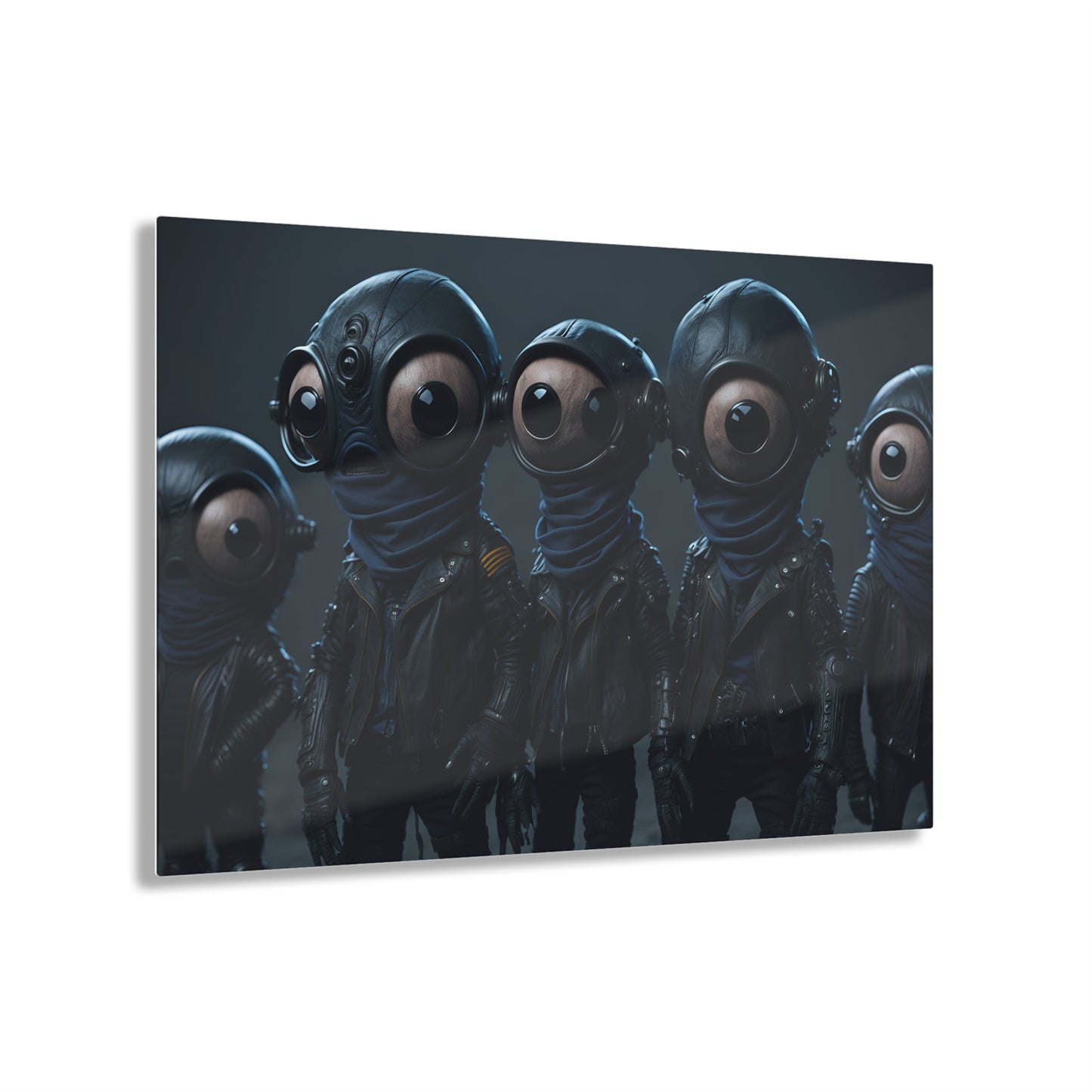 Alien Bikers Acrylic Wall Art Panels for Out of This World Decor for the gameoom bar garage or a gift v3 The Outer Space Outlaws