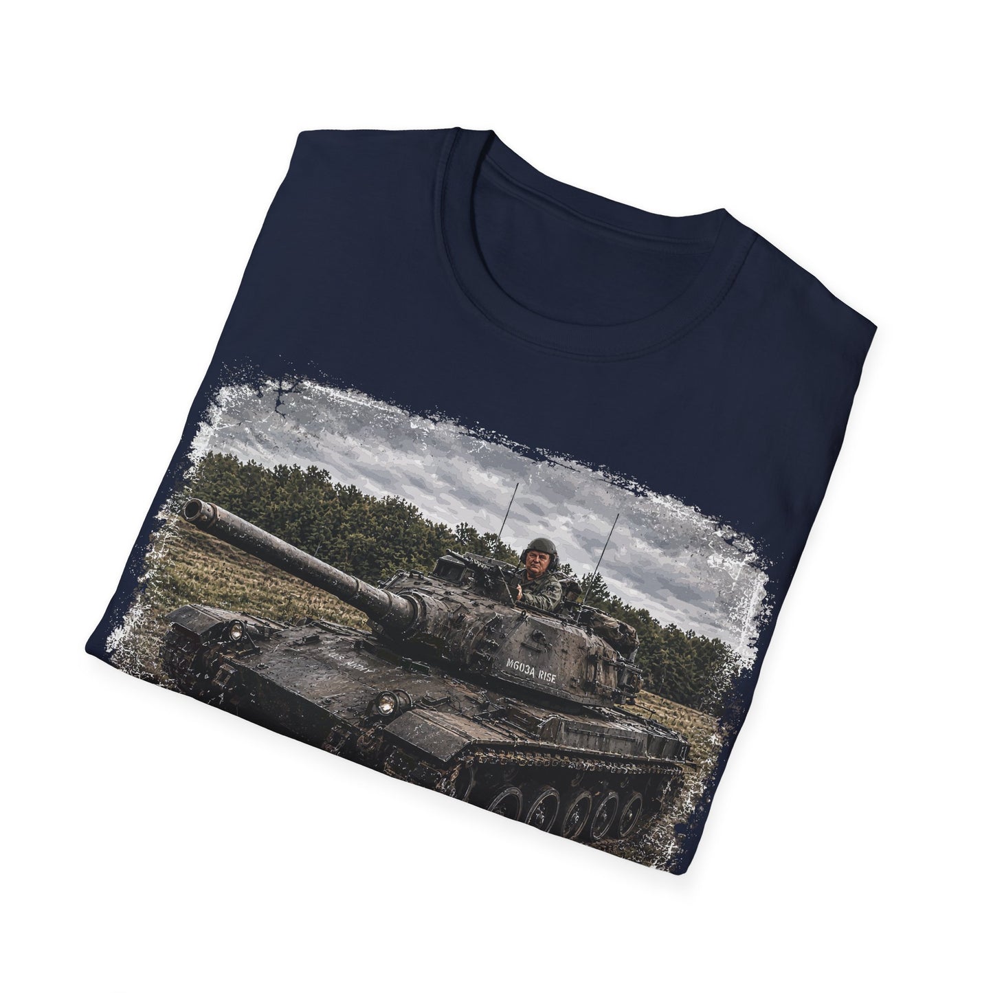 Tank Illustration T-Shirt — Vintage Battle Tank Graphic Tee for Military Enthusiasts