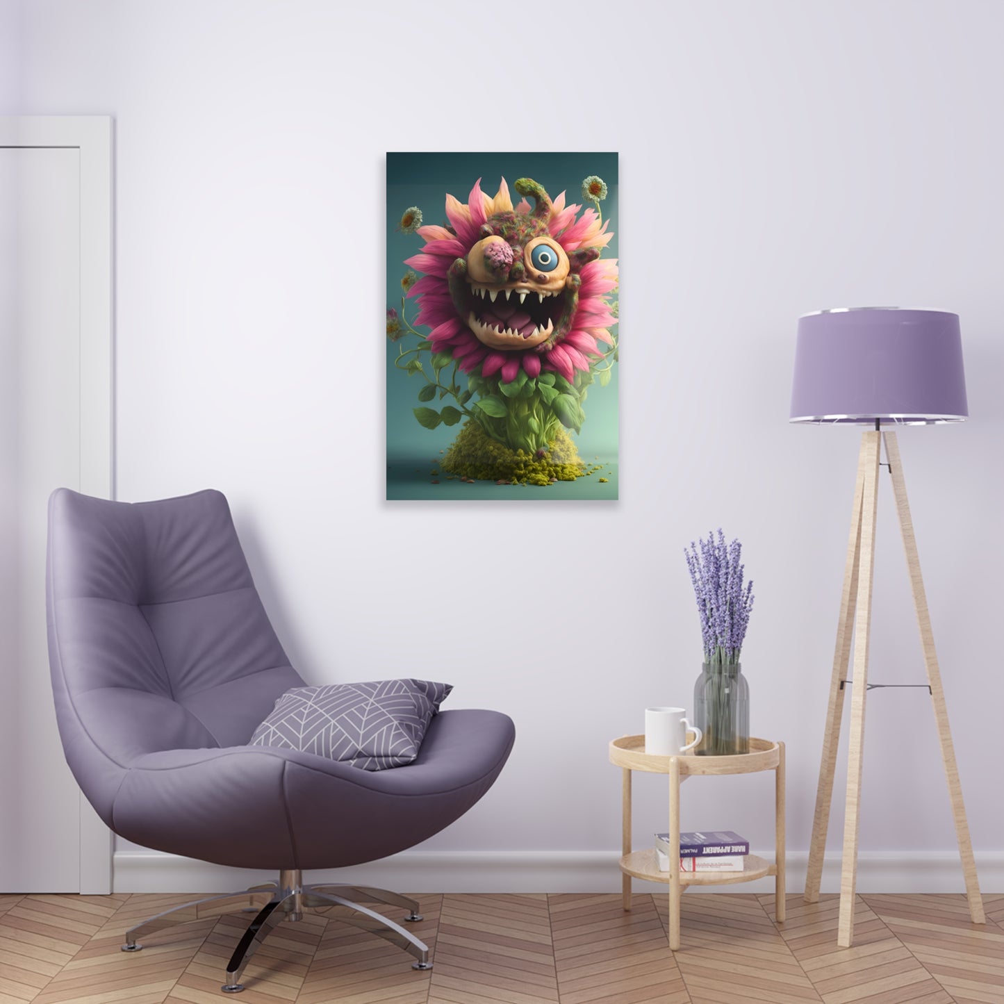 Monster Flower Art Panels for the kids room acrylic wall Art for the playroom or collectable monsters art 7/10