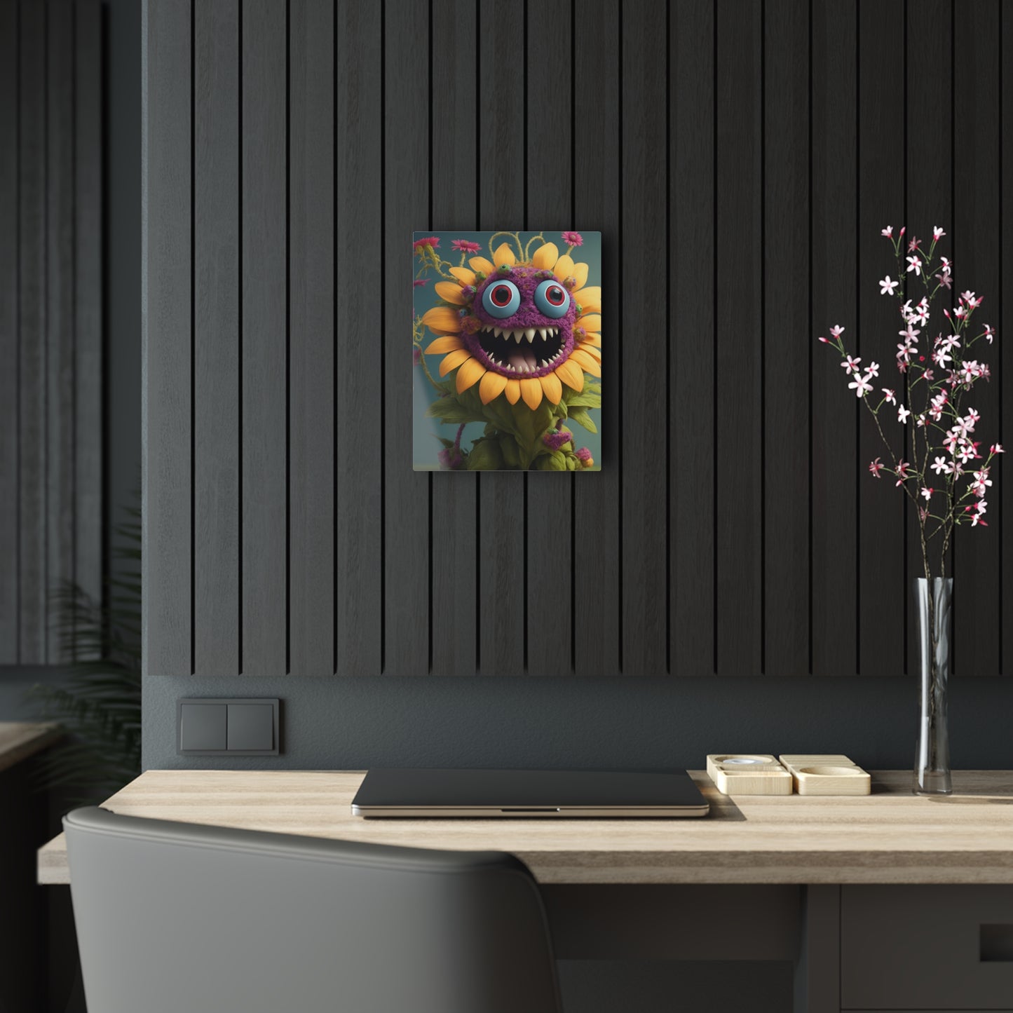 Monster Flower Art Panels for the kids room acrylic wall Art for the playroom or collectable monsters art 1/10