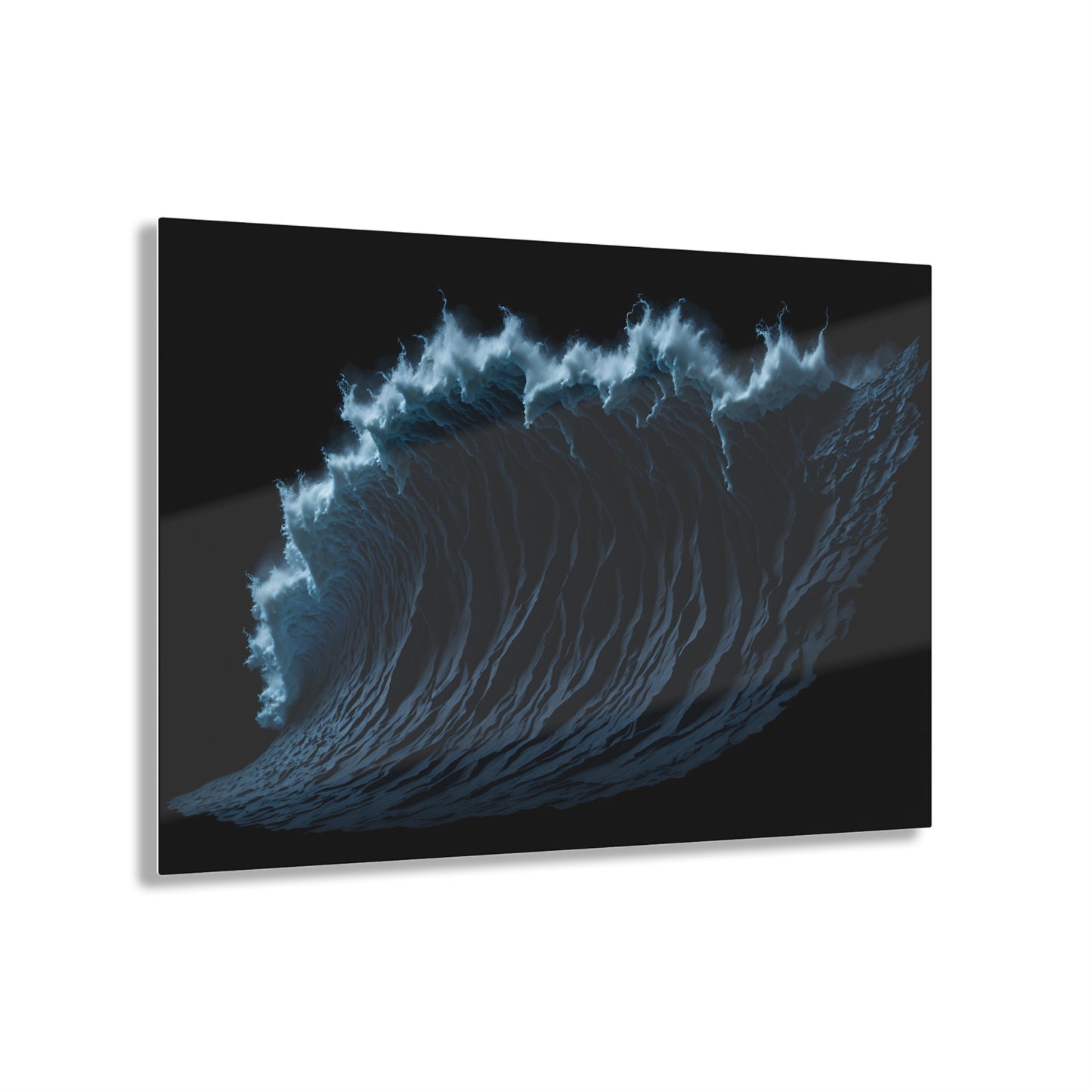 Powerful Waves Acrylic Art Jet Black Collection Elegant wall art in the living room bedroom or dinig room office gift for water lovers v2