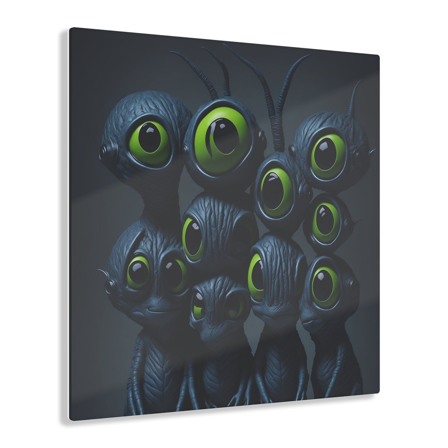 Besties in space Acrylic alien Wall Art Panels for best friends as gifts or for the kids room design v5