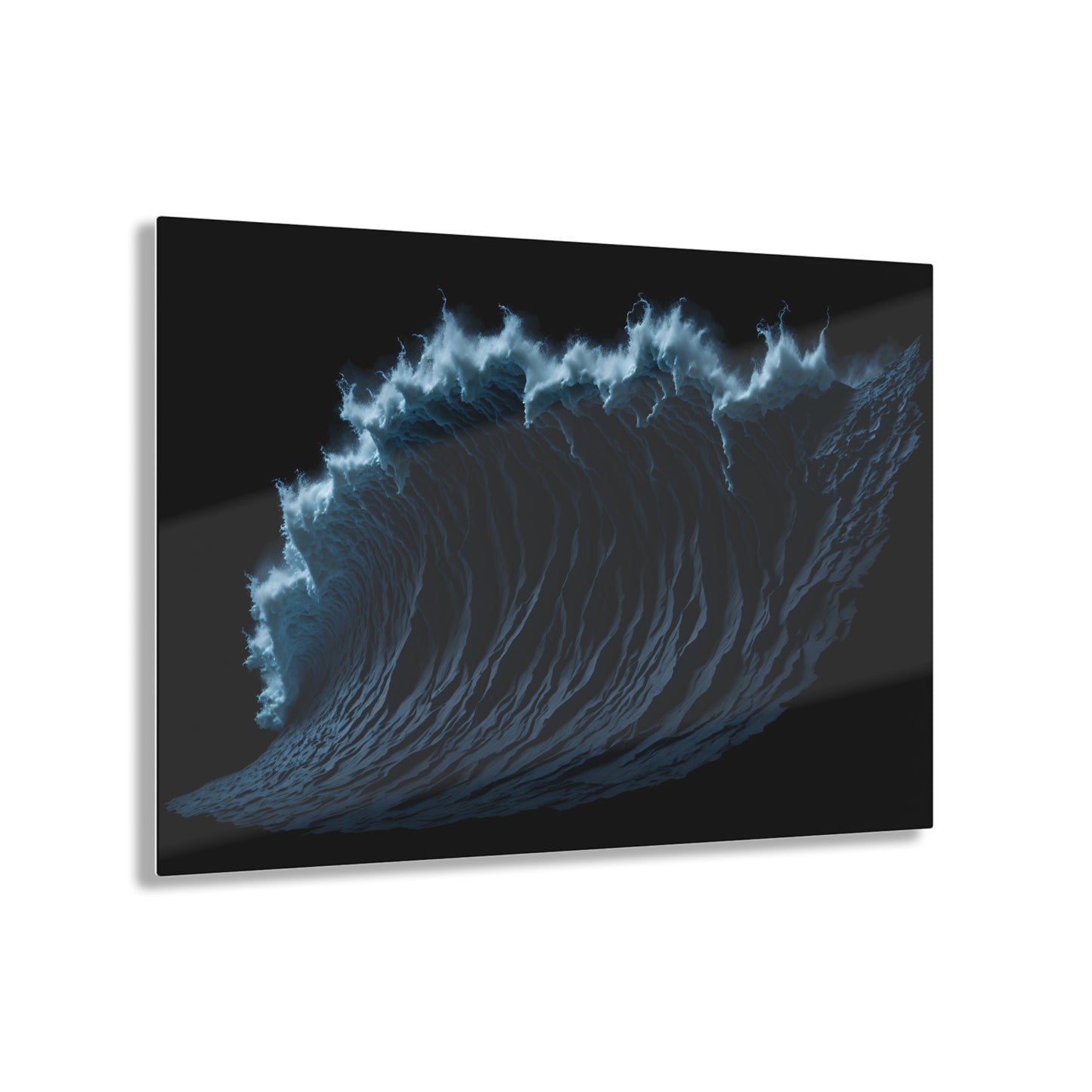 Powerful Waves Acrylic Art Jet Black Collection Elegant wall art in the living room bedroom or dinig room office gift for water lovers v2