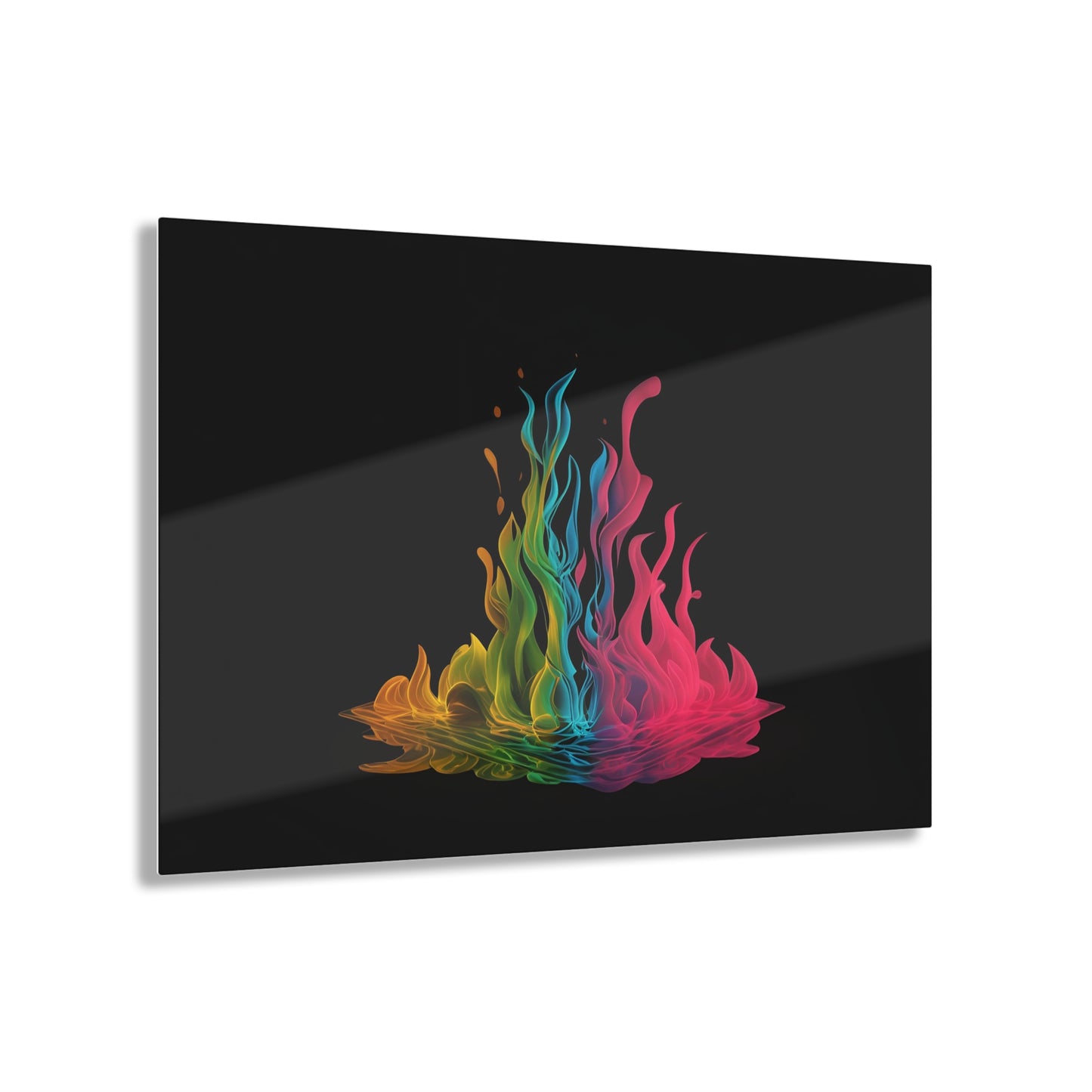 Abstracts Art on Jet Black Acrylic Panels for gameroom art gay gift for lgbtq lovers ally femme style art horizontal orientaion v4