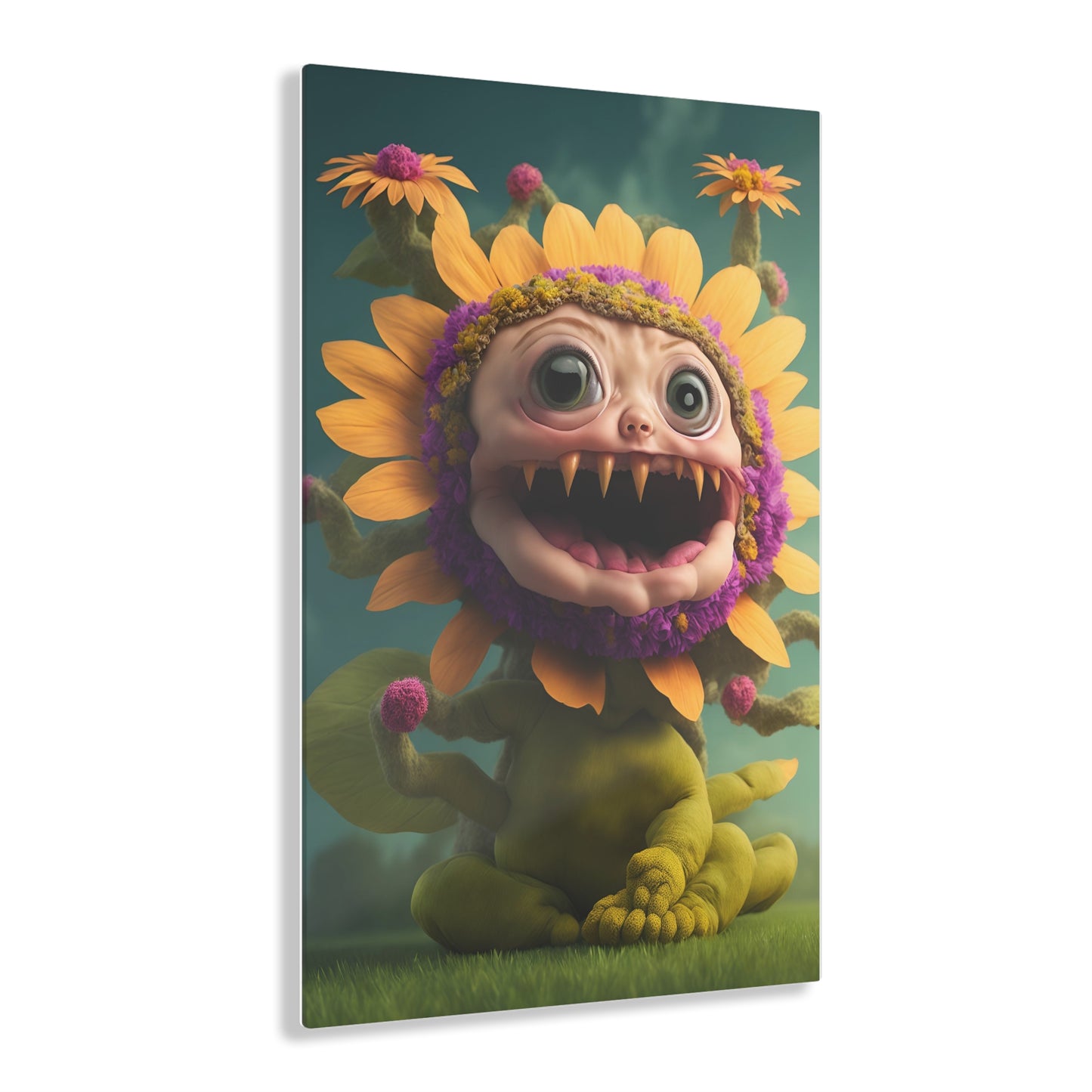 Monster Flower Art Panels for the kids room acrylic wall Art for the playroom or collectable monsters art 6/10