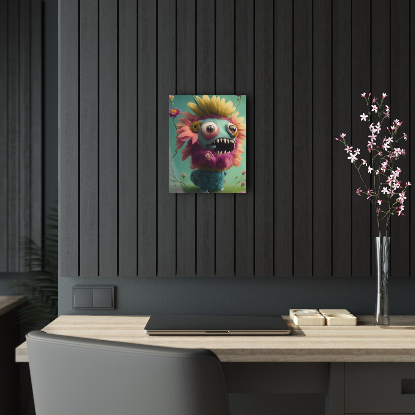 Monster Flower Art Panels for the kids room acrylic wall Art for the playroom or collectable monsters art 5/10