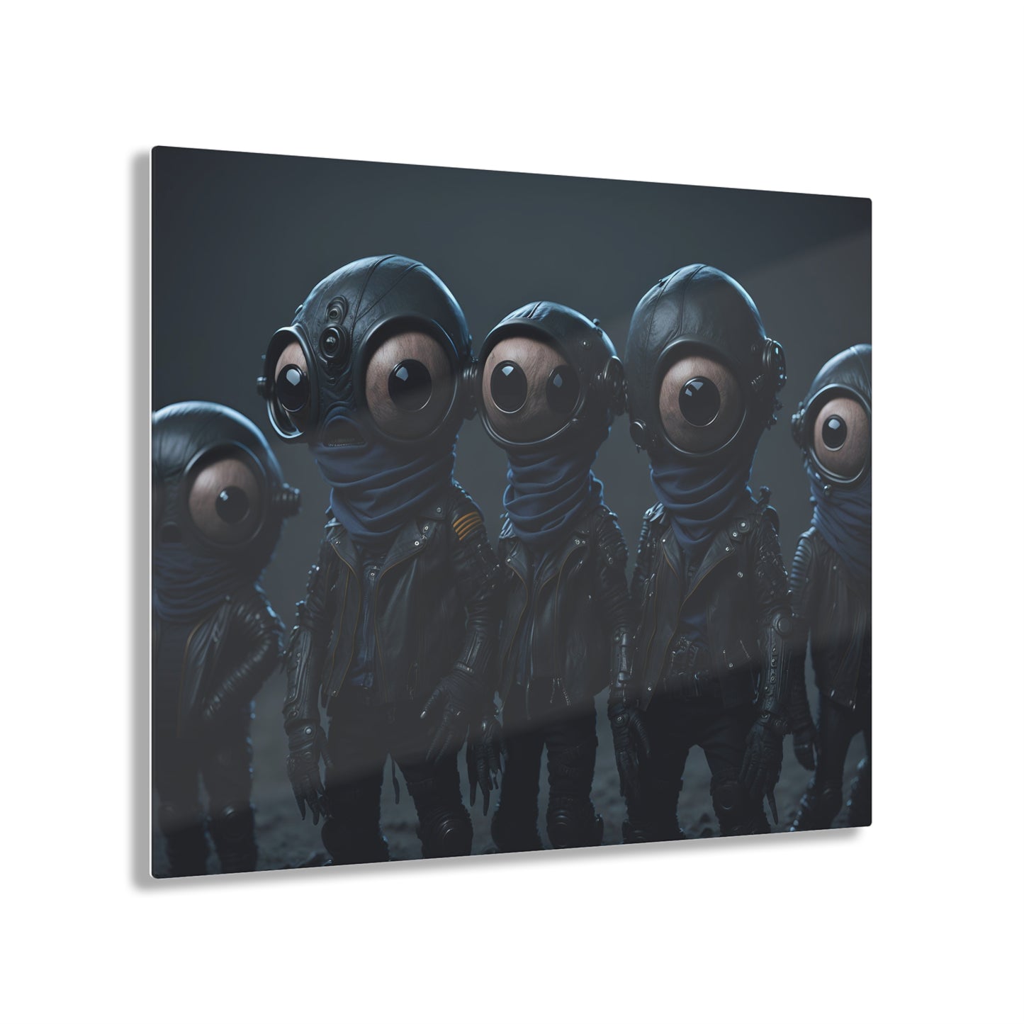 Alien Bikers Acrylic Wall Art Panels for Out of This World Decor for the gameoom bar garage or a gift v3 The Outer Space Outlaws