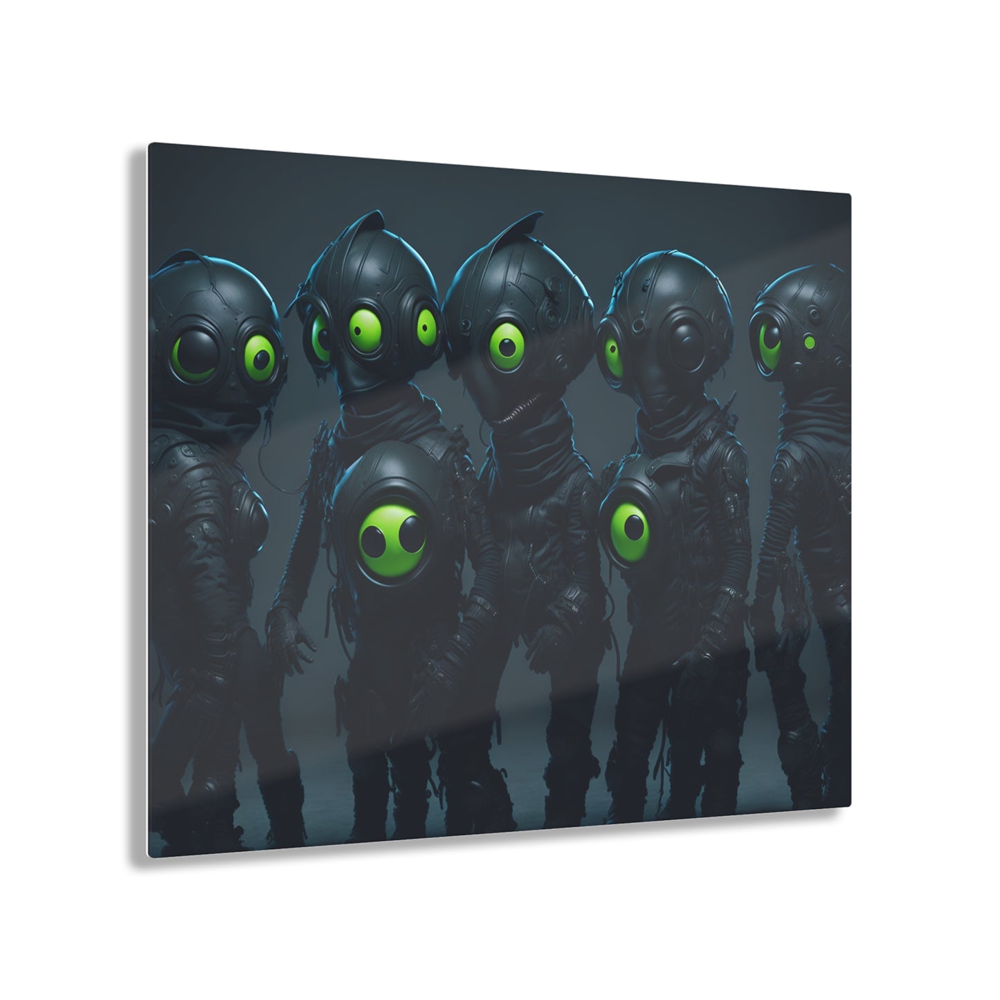 Alien Bikers Acrylic Wall Art Panels for Out of This World Decor for the gameoom bar garage or a gift v1 The Intergalactic Road Warriors