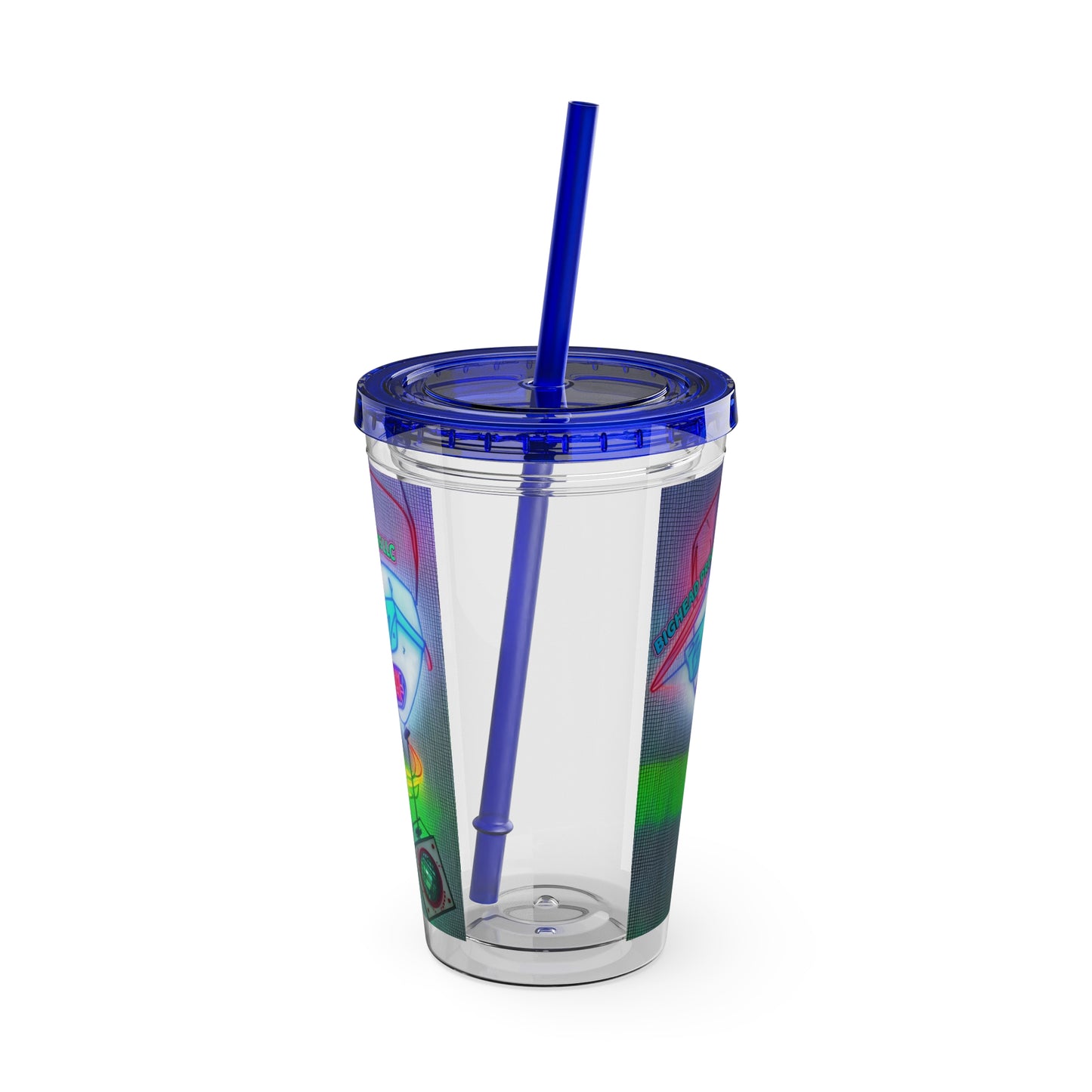 Big Head Sunsplash Tumbler with Straw, 16oz