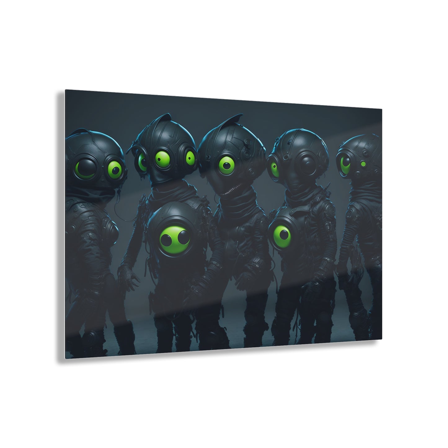 Alien Bikers Acrylic Wall Art Panels for Out of This World Decor for the gameoom bar garage or a gift v1 The Intergalactic Road Warriors