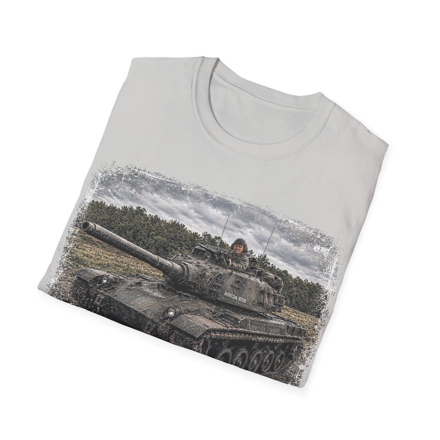 Tank Illustration T-Shirt — Vintage Battle Tank Graphic Tee for Military Enthusiasts