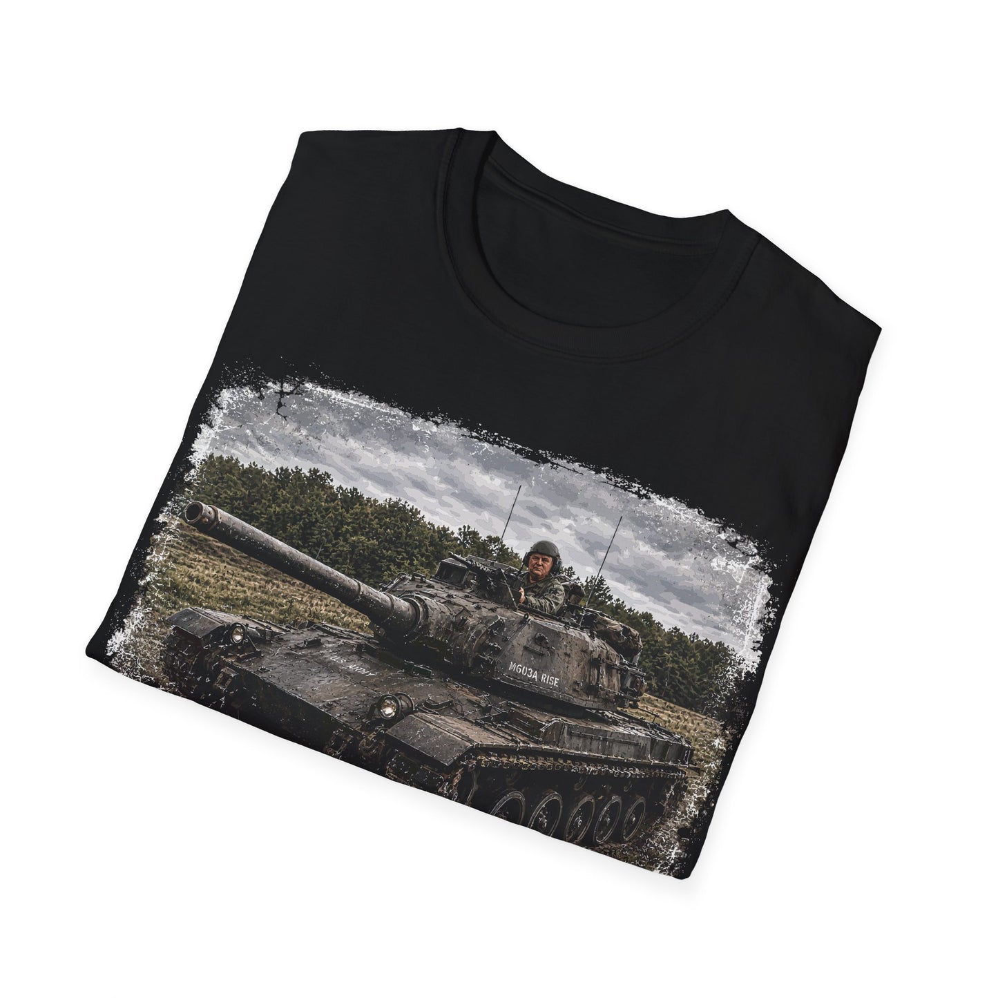 Tank Illustration T-Shirt — Vintage Battle Tank Graphic Tee for Military Enthusiasts