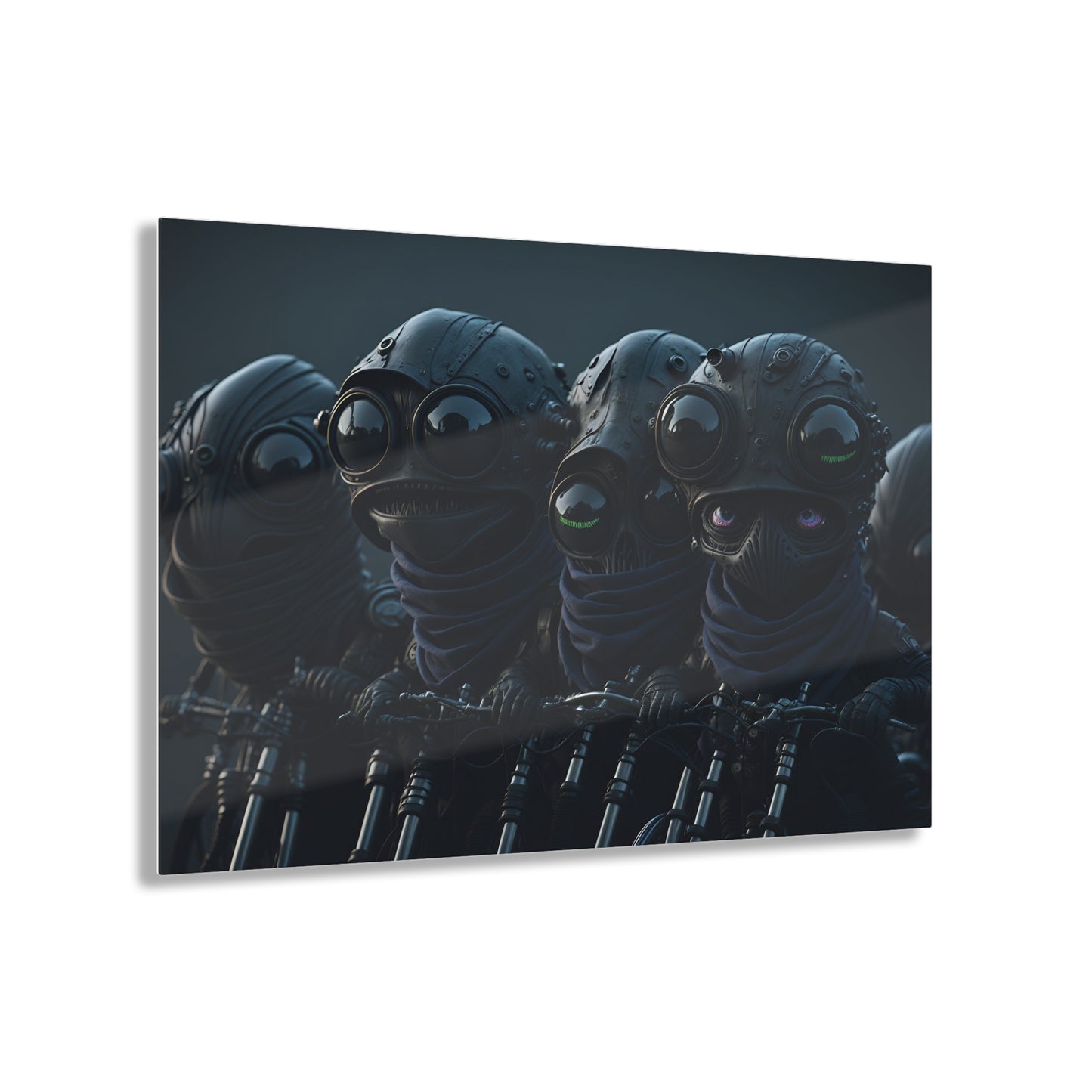 Alien Bikers Acrylic Wall Art Panels for Out of This World Decor for the gameoom bar garage or a gift v2 The Cosmic Choppers