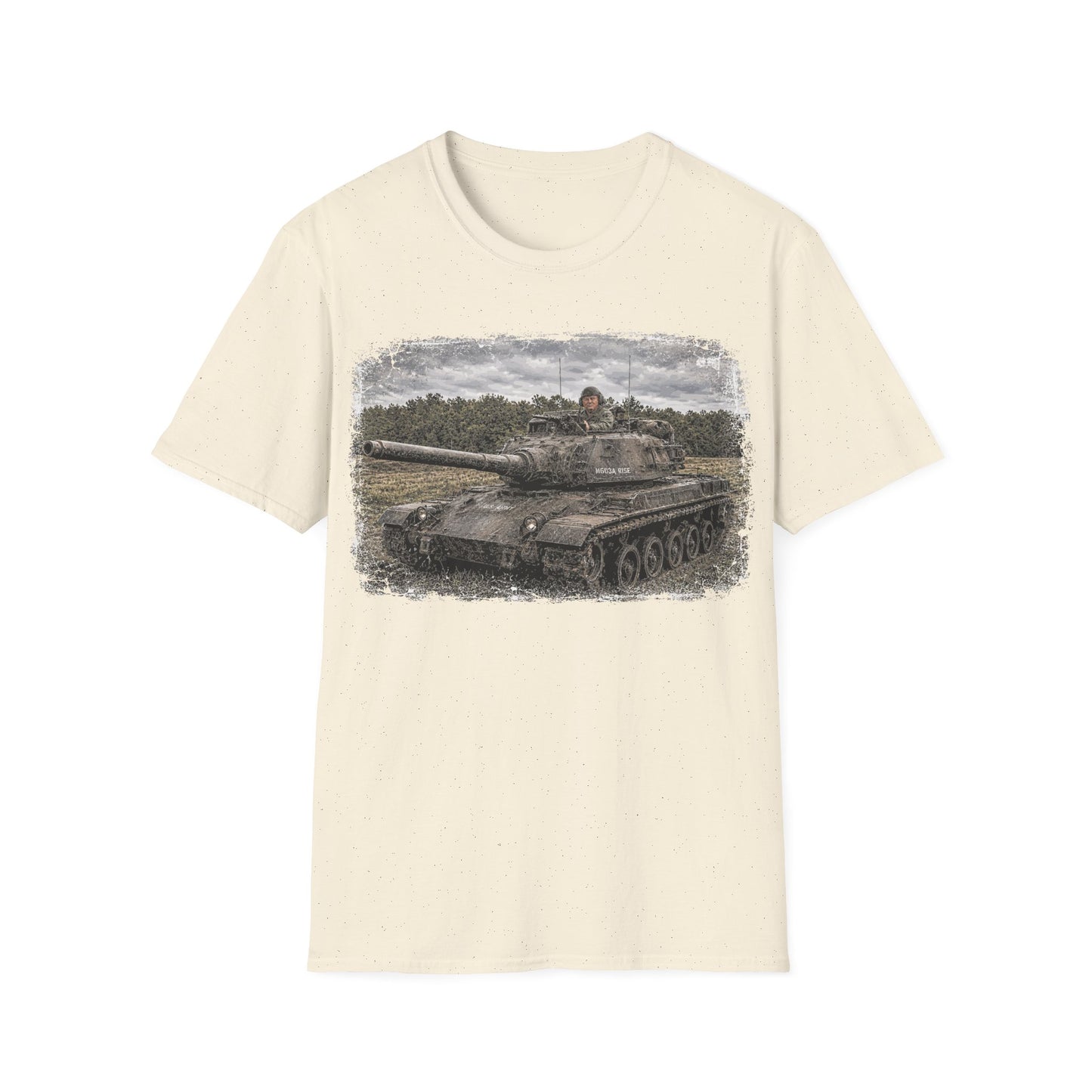 Tank Illustration T-Shirt — Vintage Battle Tank Graphic Tee for Military Enthusiasts