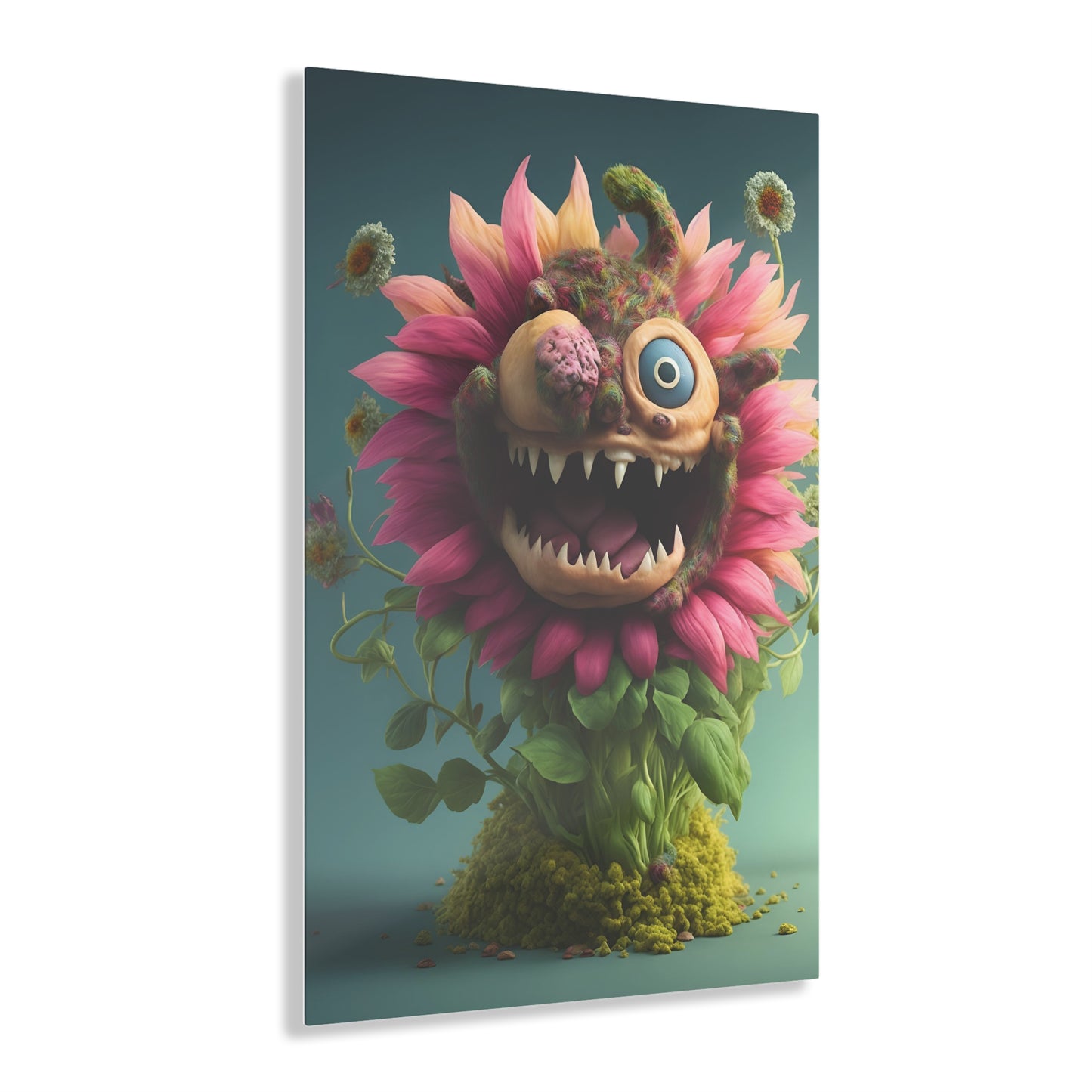 Monster Flower Art Panels for the kids room acrylic wall Art for the playroom or collectable monsters art 7/10