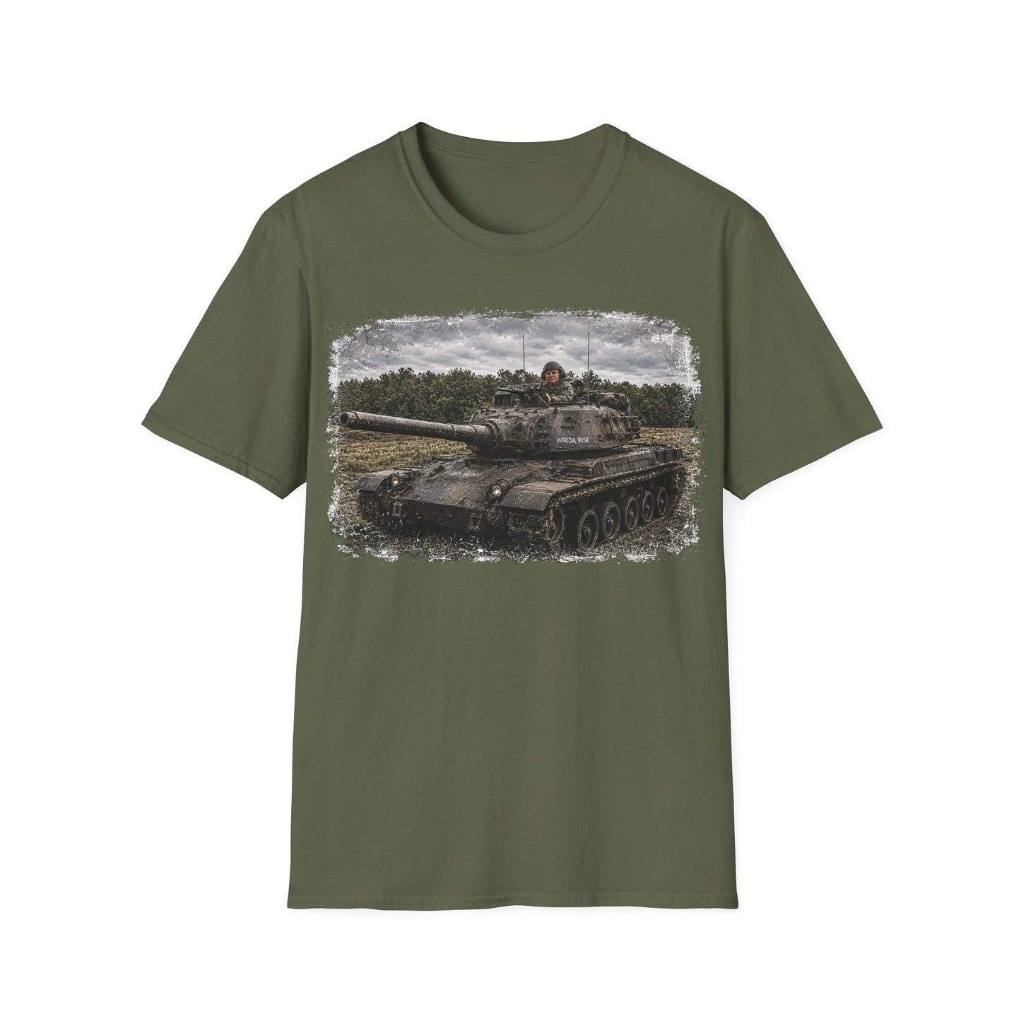 Tank Illustration T-Shirt — Vintage Battle Tank Graphic Tee for Military Enthusiasts