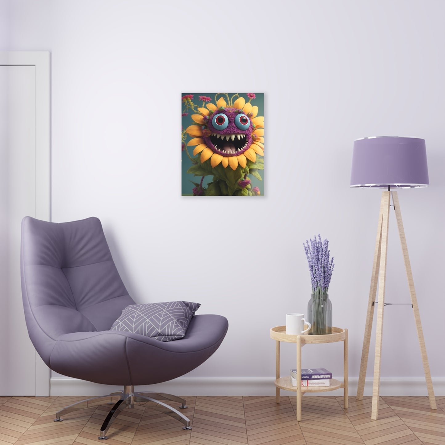 Monster Flower Art Panels for the kids room acrylic wall Art for the playroom or collectable monsters art 1/10