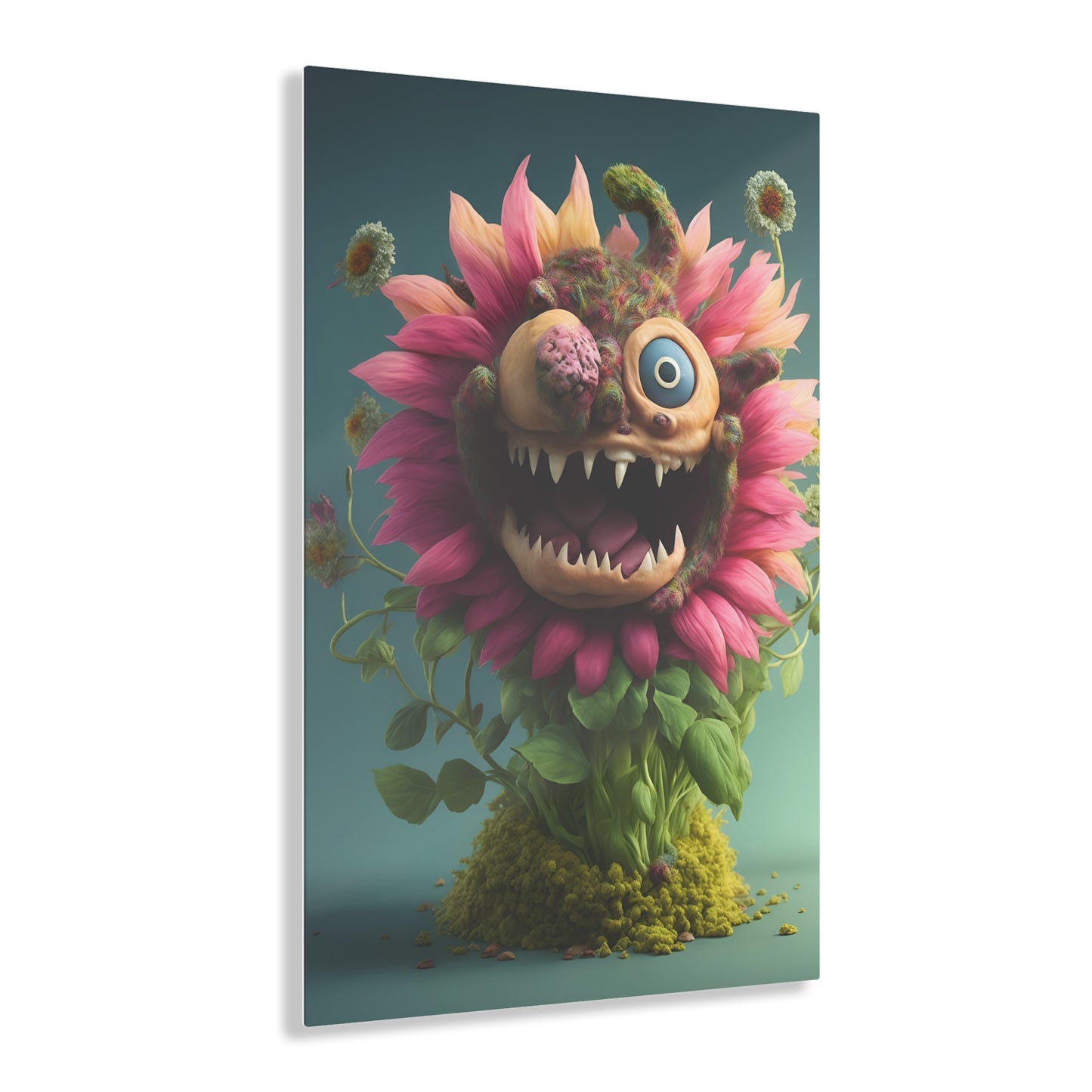 Monster Flower Art Panels for the kids room acrylic wall Art for the playroom or collectable monsters art 7/10