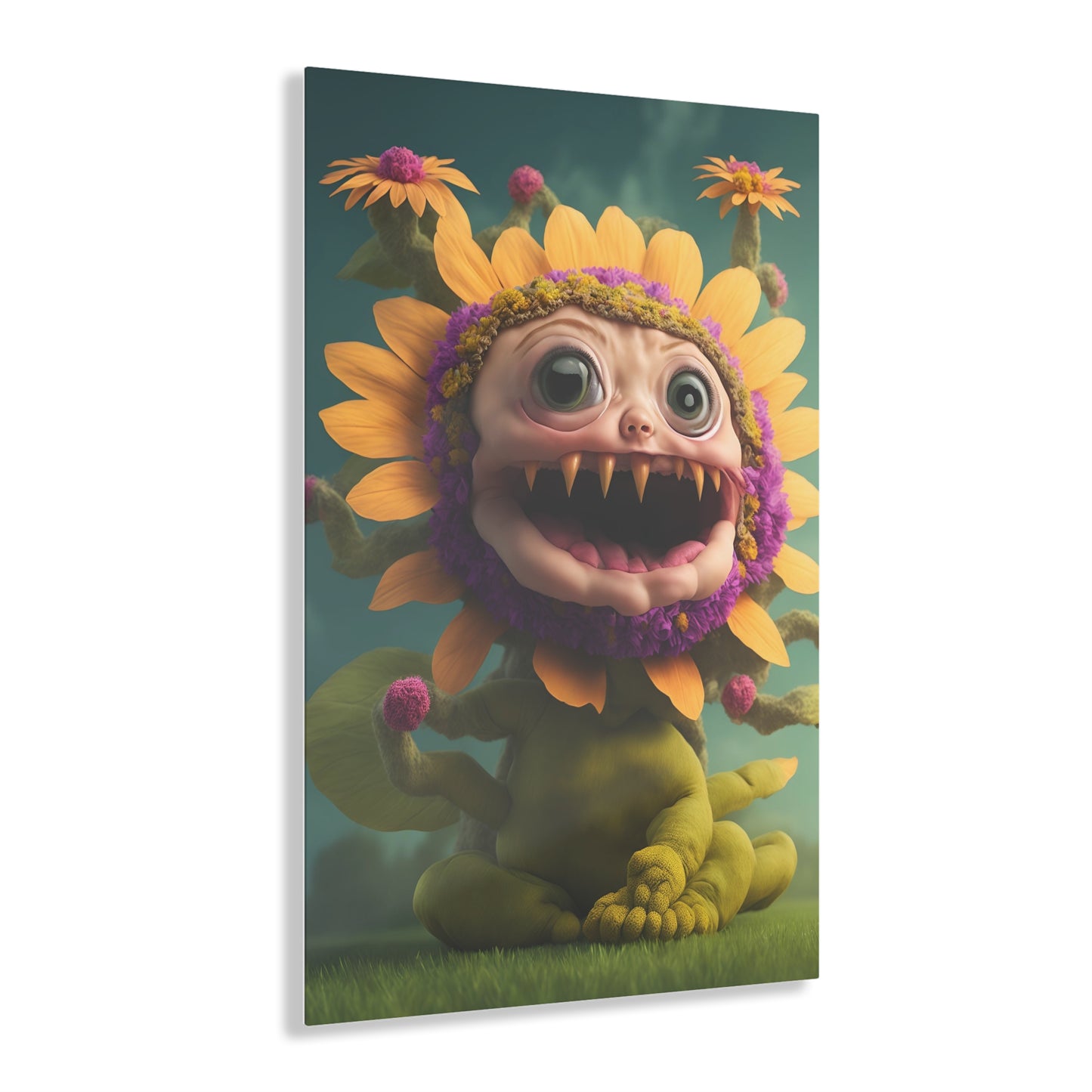 Monster Flower Art Panels for the kids room acrylic wall Art for the playroom or collectable monsters art 6/10