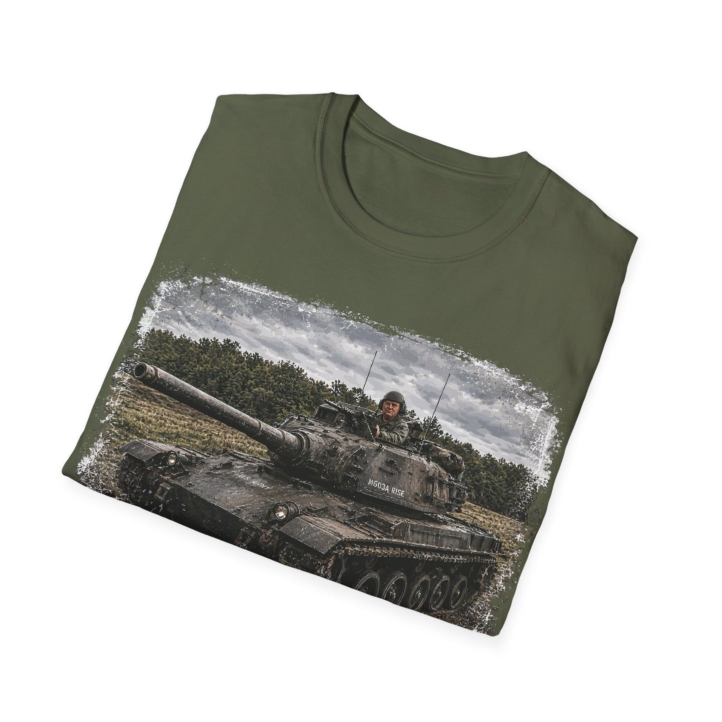 Tank Illustration T-Shirt — Vintage Battle Tank Graphic Tee for Military Enthusiasts
