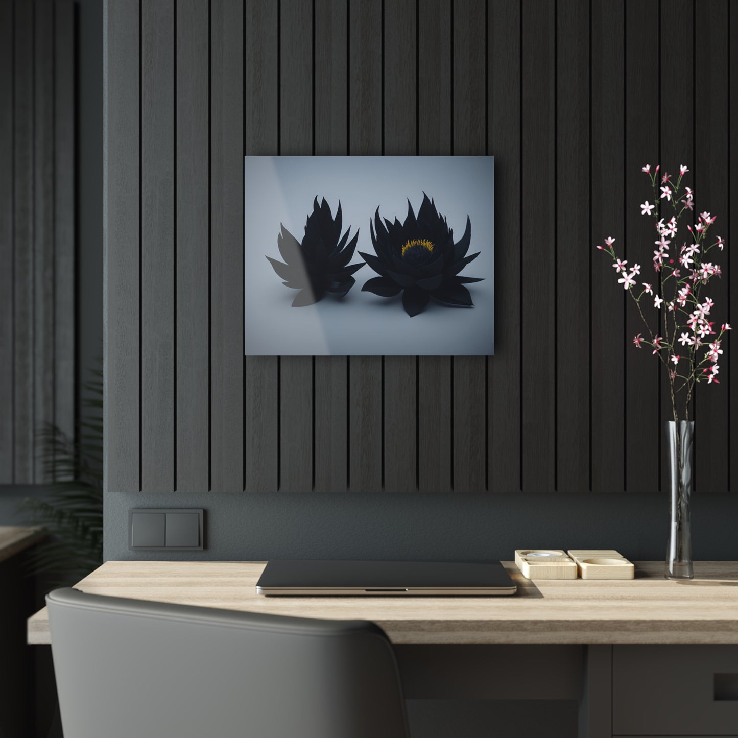 Dark Flower Acrylic Wall art Collection of Wall Art Panels portraying dark flowers with a gothic theme for those dark art lovers 5/6