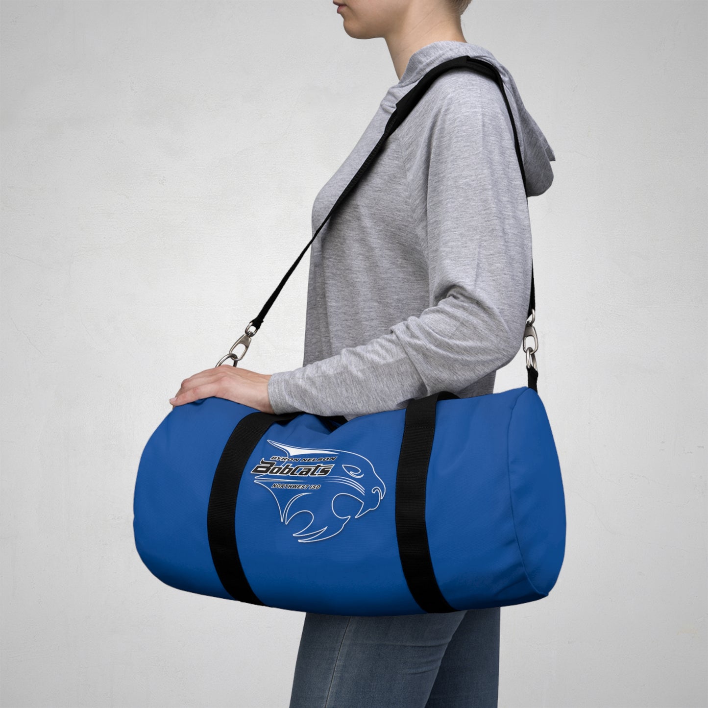 Byron Nelson Bobcats NWISD Duffel Bag available in 2 sizes for showing team spirit on and off of the field.