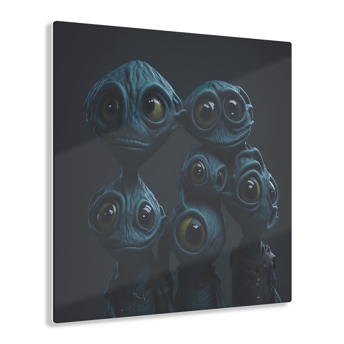 Besties in space Acrylic alien Wall Art Panels for best friends as gifts or for the kids room design v6