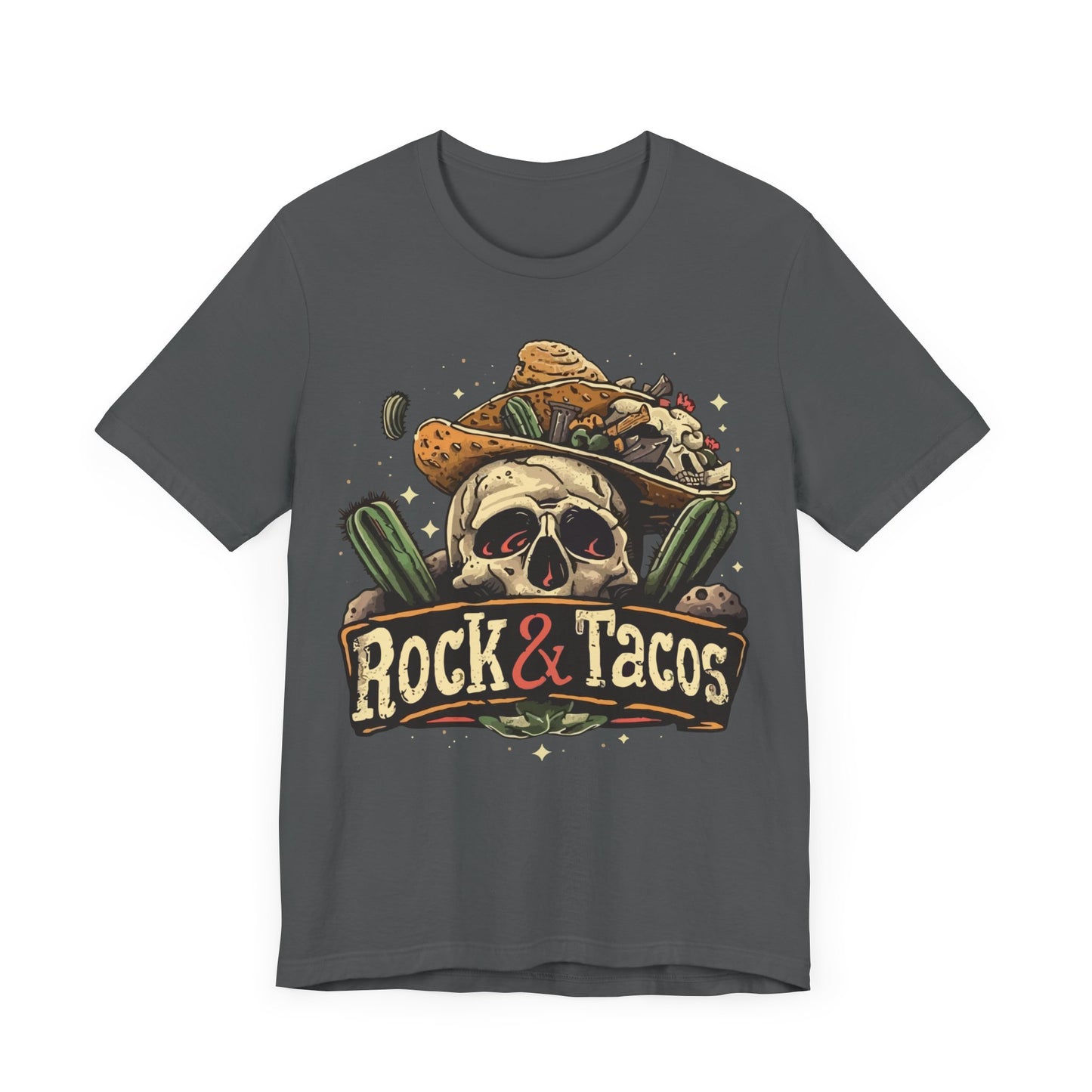 Rock & Tacos by Duane Tyree in NRH Texas Unisex Jersey Short Sleeve Tee