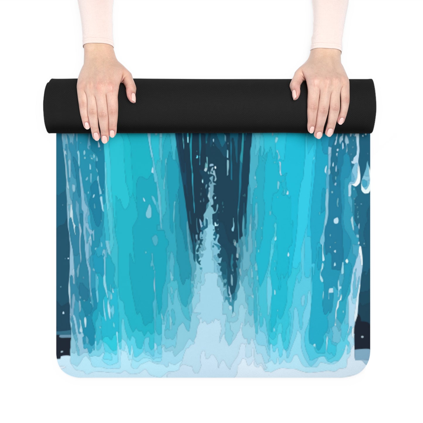 Arctic Ice design Rubber Yoga Mat for working out in style with artic ice design